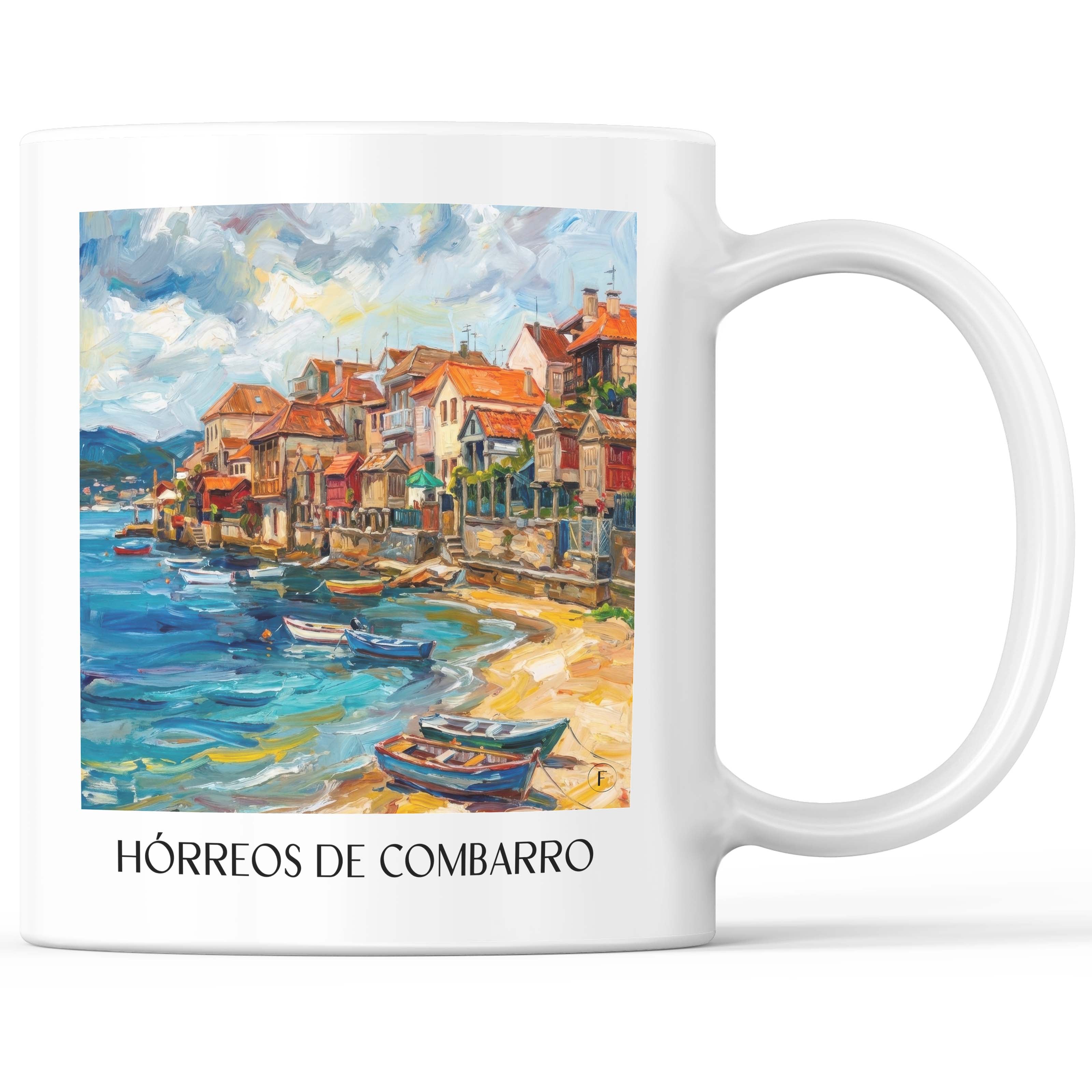 Hórreos de Combarro Kaffeebecher - Spanien - Spanien Becher - Kaffeetasse im Ölgemälde Stil - favplace