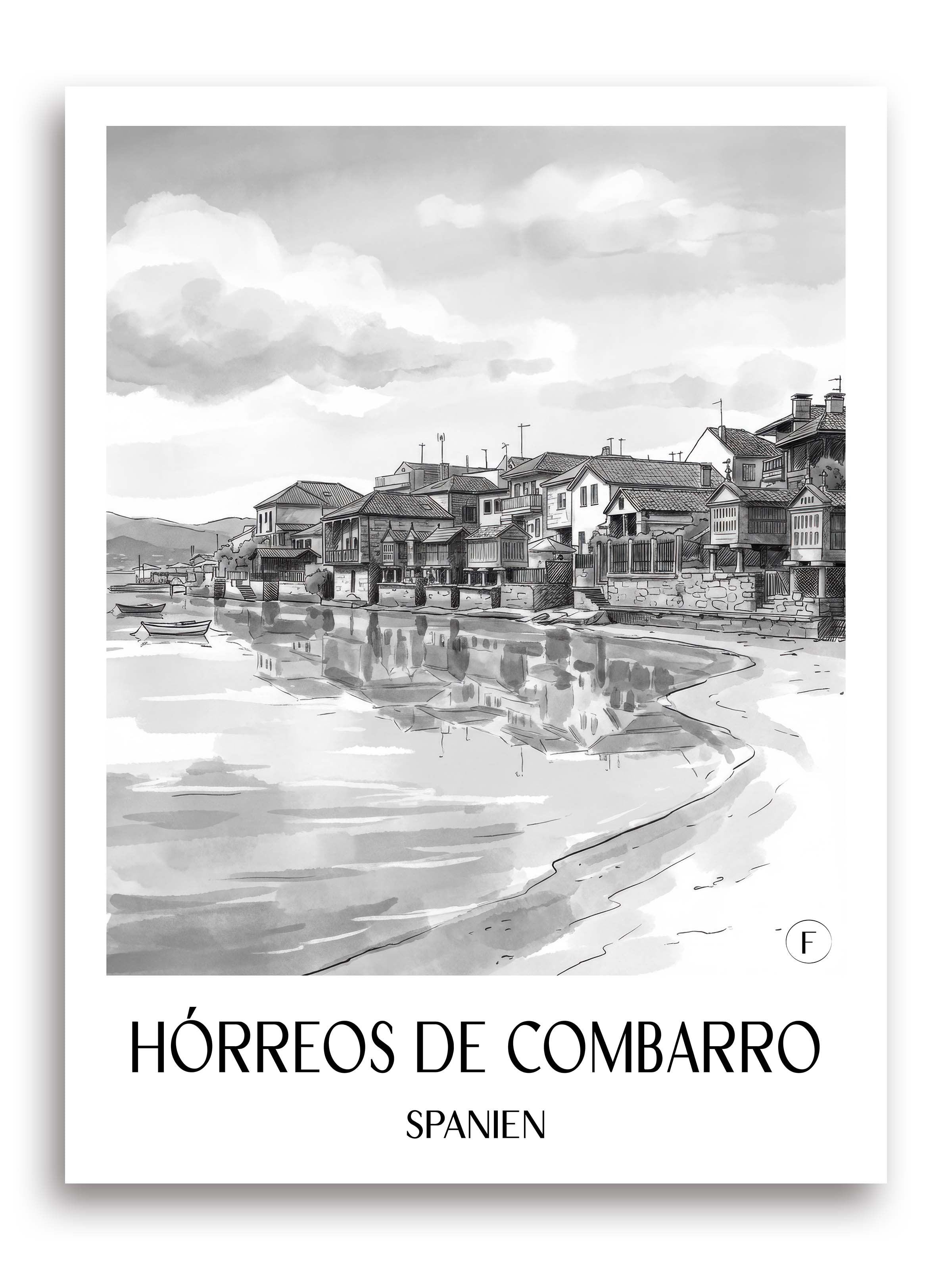 hórreos-de-combarro-spanien-spanien-und-spanien-poster-aquarell-schwarz-weiss