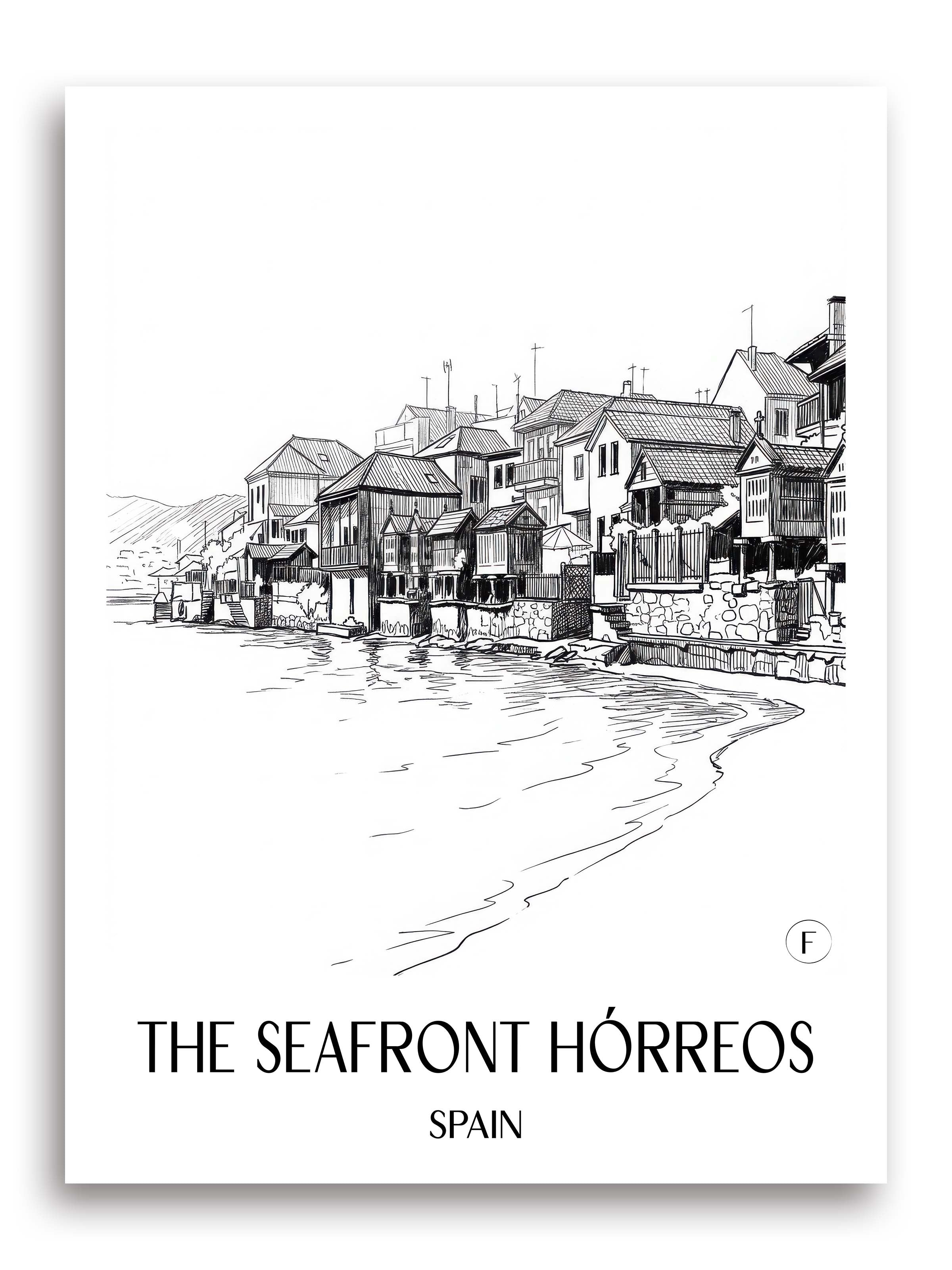 Hórreos de Combarro Poster - Spanien - Spanien und Spanien Kunstdruck - Skizze von A4 bis A1 - favplace