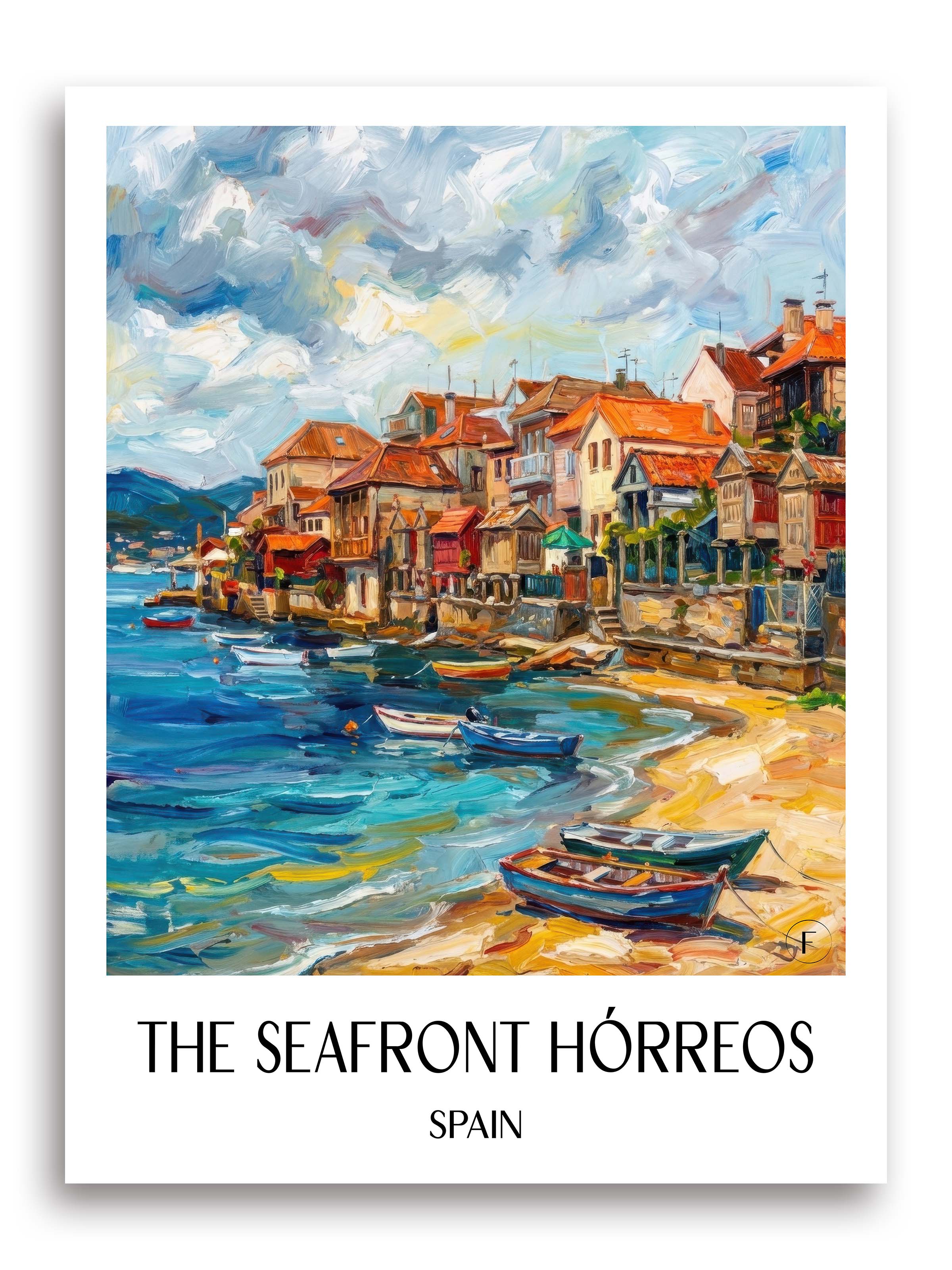 Hórreos de Combarro Poster - Spanien - Spanien und Spanien Kunstdruck - Ölgemälde von A4 bis A1 - favplace