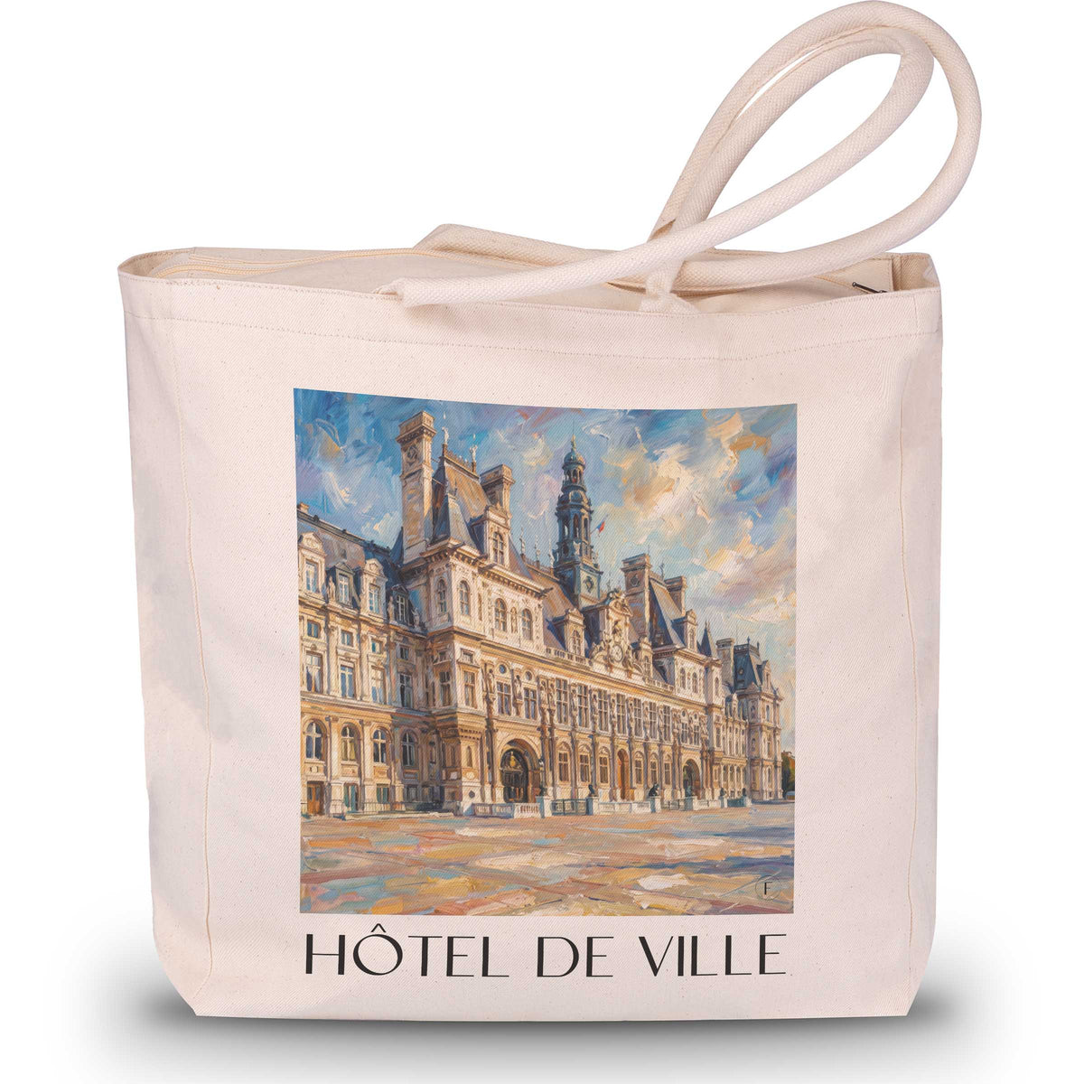 hôtel-de-ville-paris-frankreich-einkaufstasche-oil-painting-oelgemaelde