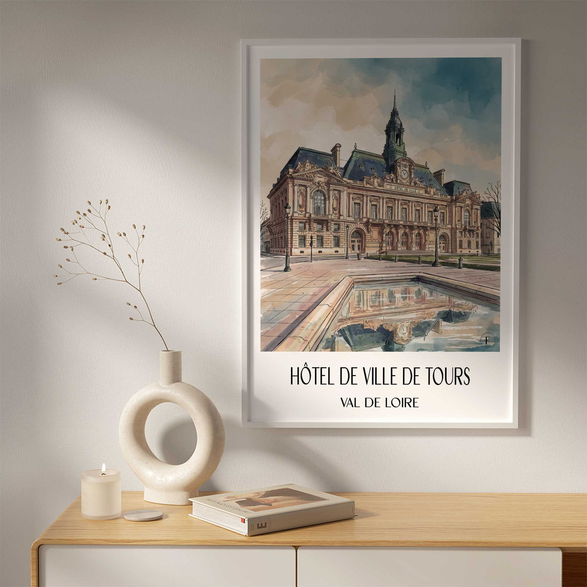 hôtel-de-ville-de-tours-val-de-loire-frankreich-poster-aquarell