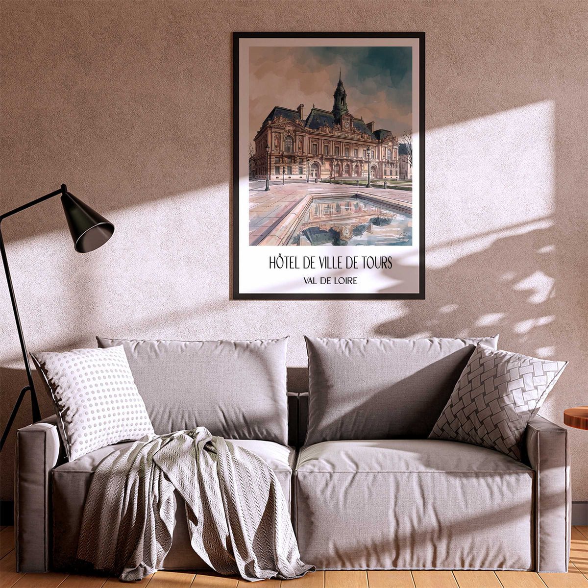 hôtel-de-ville-de-tours-val-de-loire-frankreich-poster-aquarell