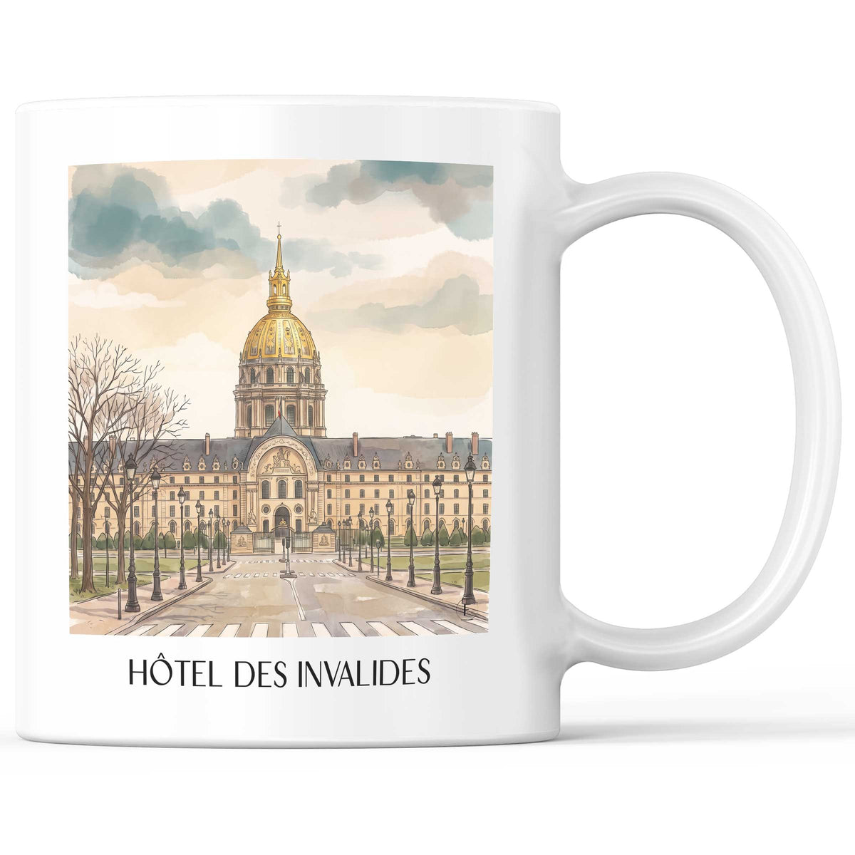 hôtel-des-invalides-paris-frankreich-kaffeebecher-aquarell