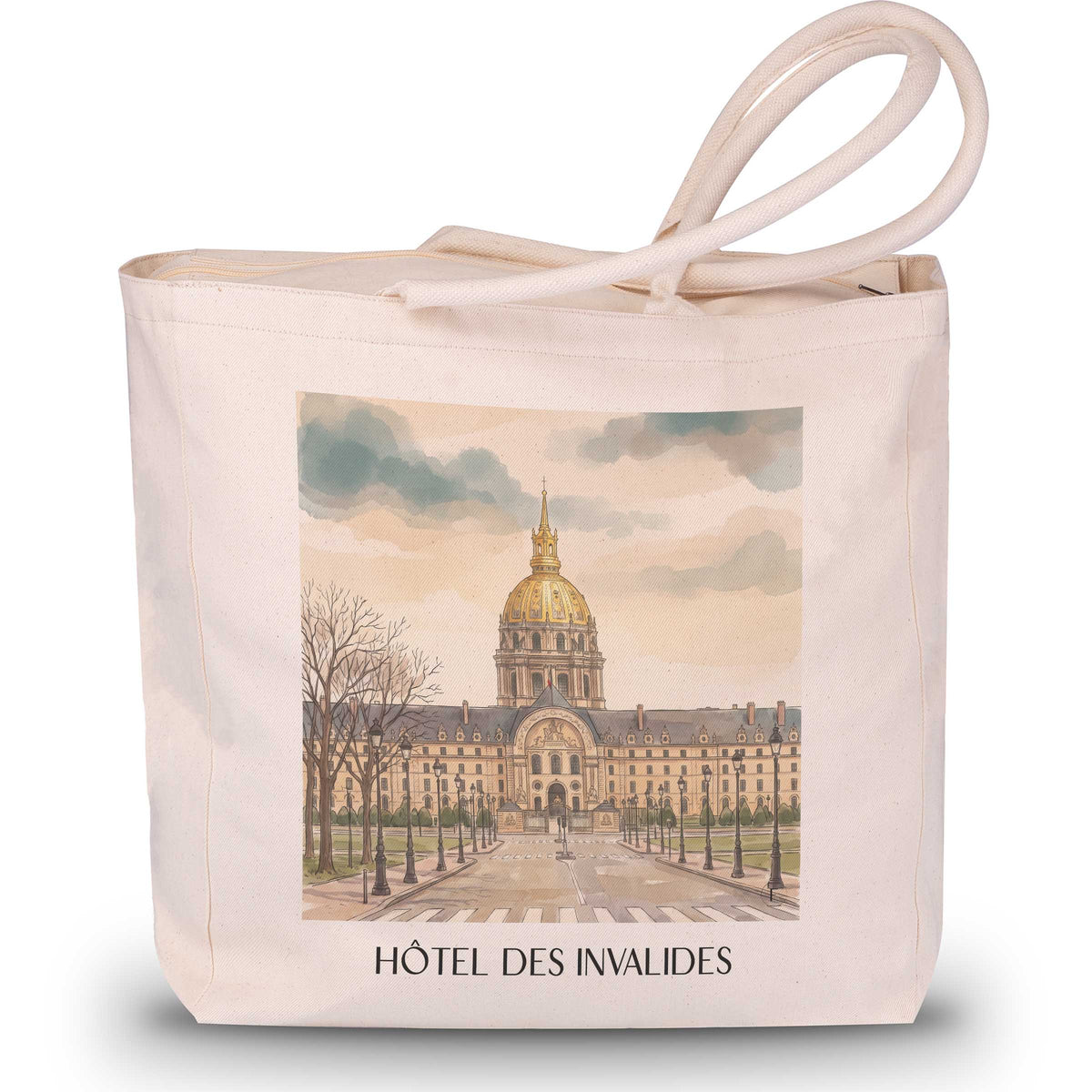 hôtel-des-invalides-paris-frankreich-einkaufstasche-aquarell