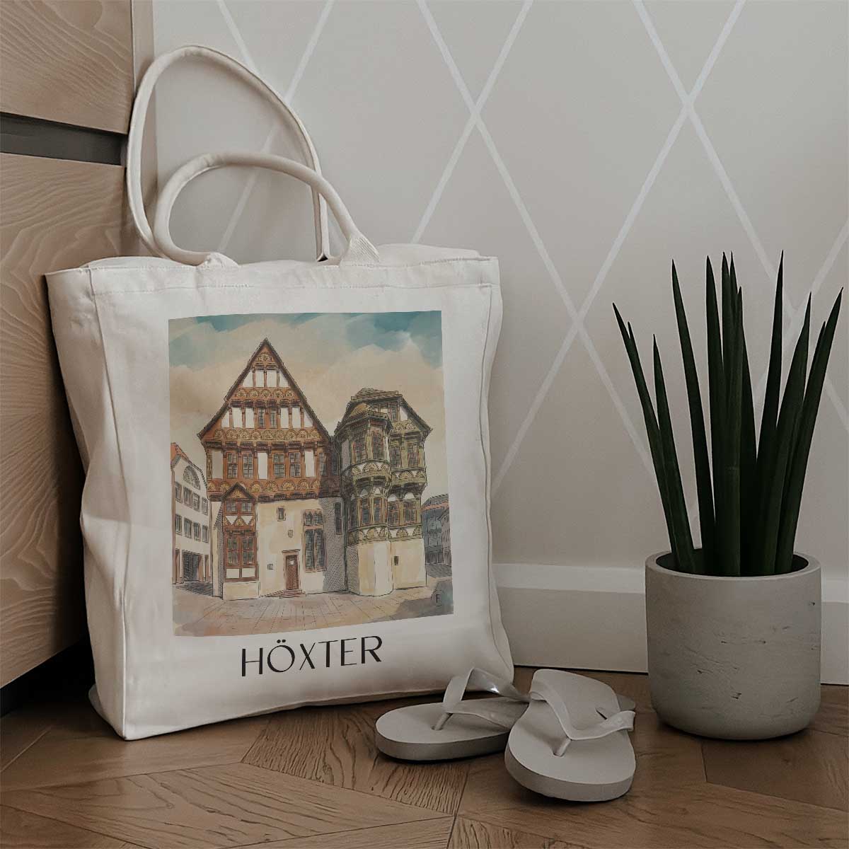 höxter-ostwestfalen-deutschland-einkaufstasche-aquarell