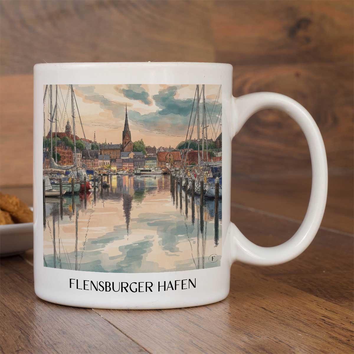 hafen-flensburg-deutschland-kaffeebecher-aquarell
