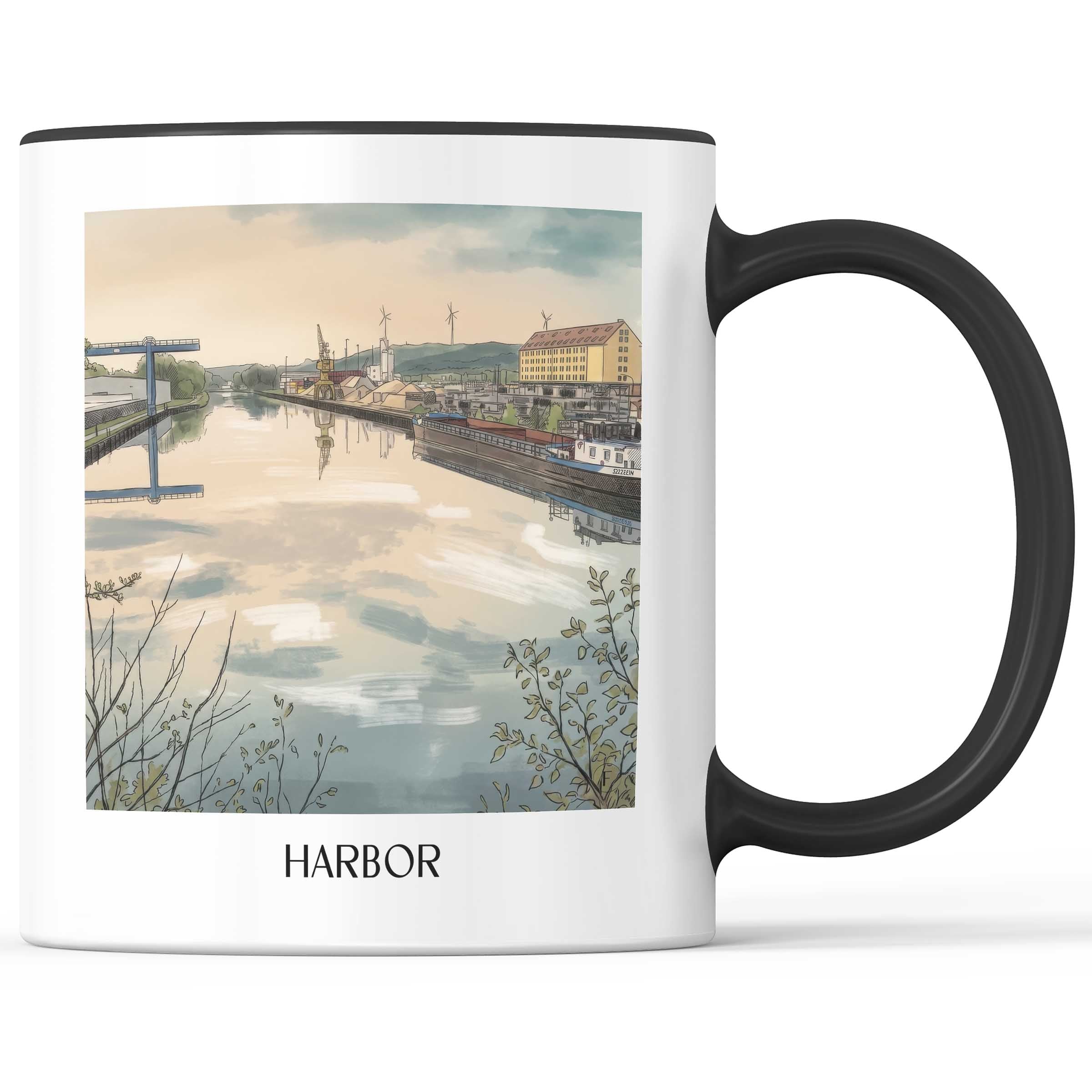 Hafen Kaffeebecher - Osnabrück - Deutschland Becher - Kaffeetasse im Aquarell Stil - favplace