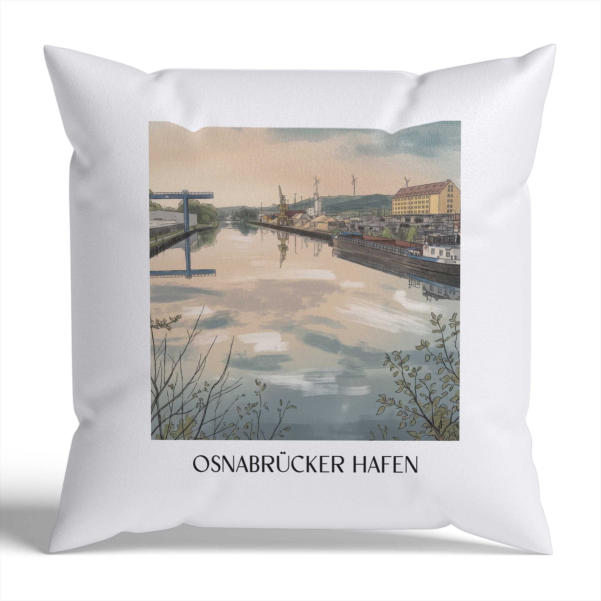 hafen-osnabrück-deutschland-kissenbezug-aquarell