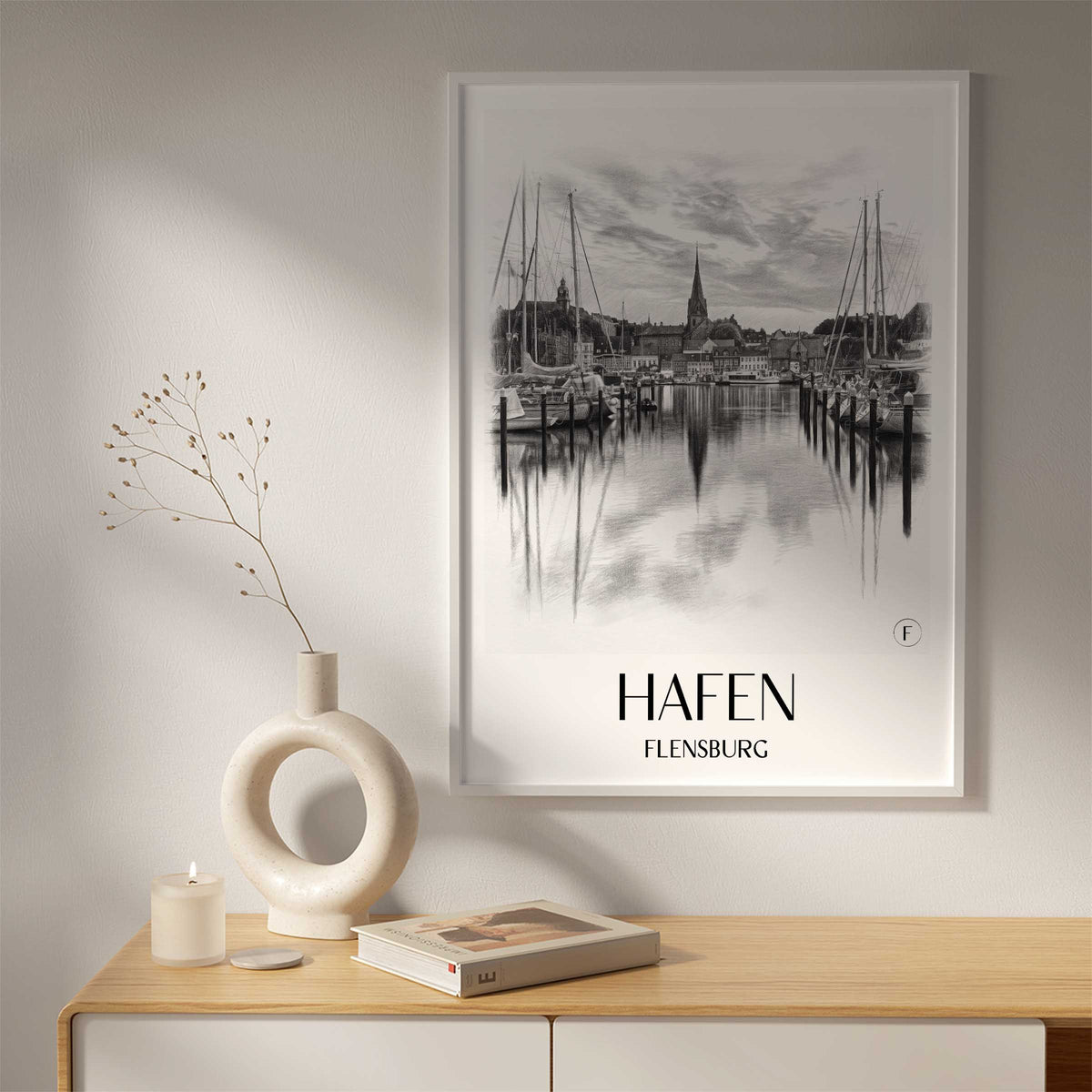 hafen-flensburg-deutschland-poster-bleistift-zeichnung-drawing