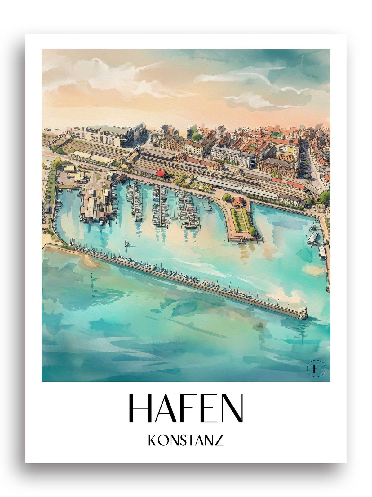 hafen-konstanz-deutschland-poster-aquarell