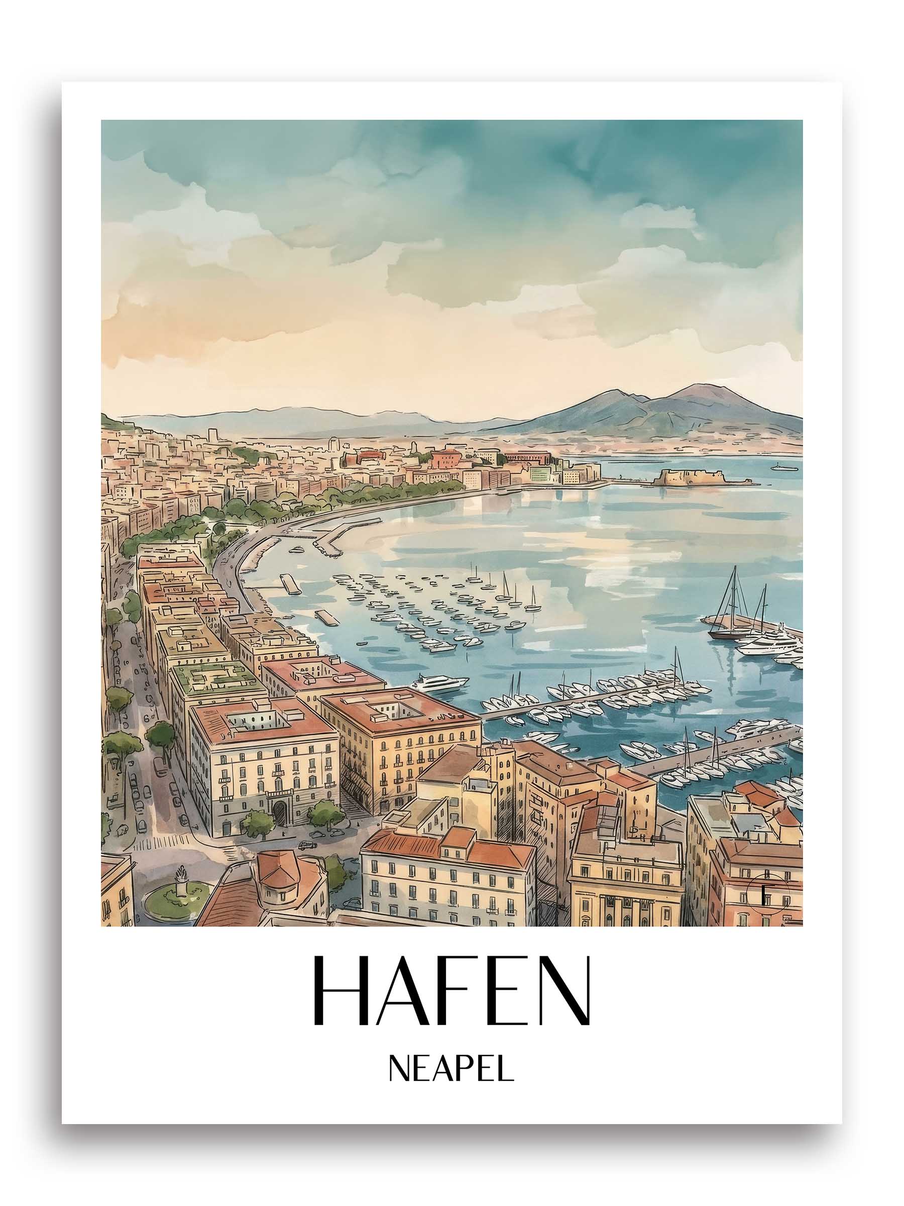 hafen-neapel-italien-poster-aquarell