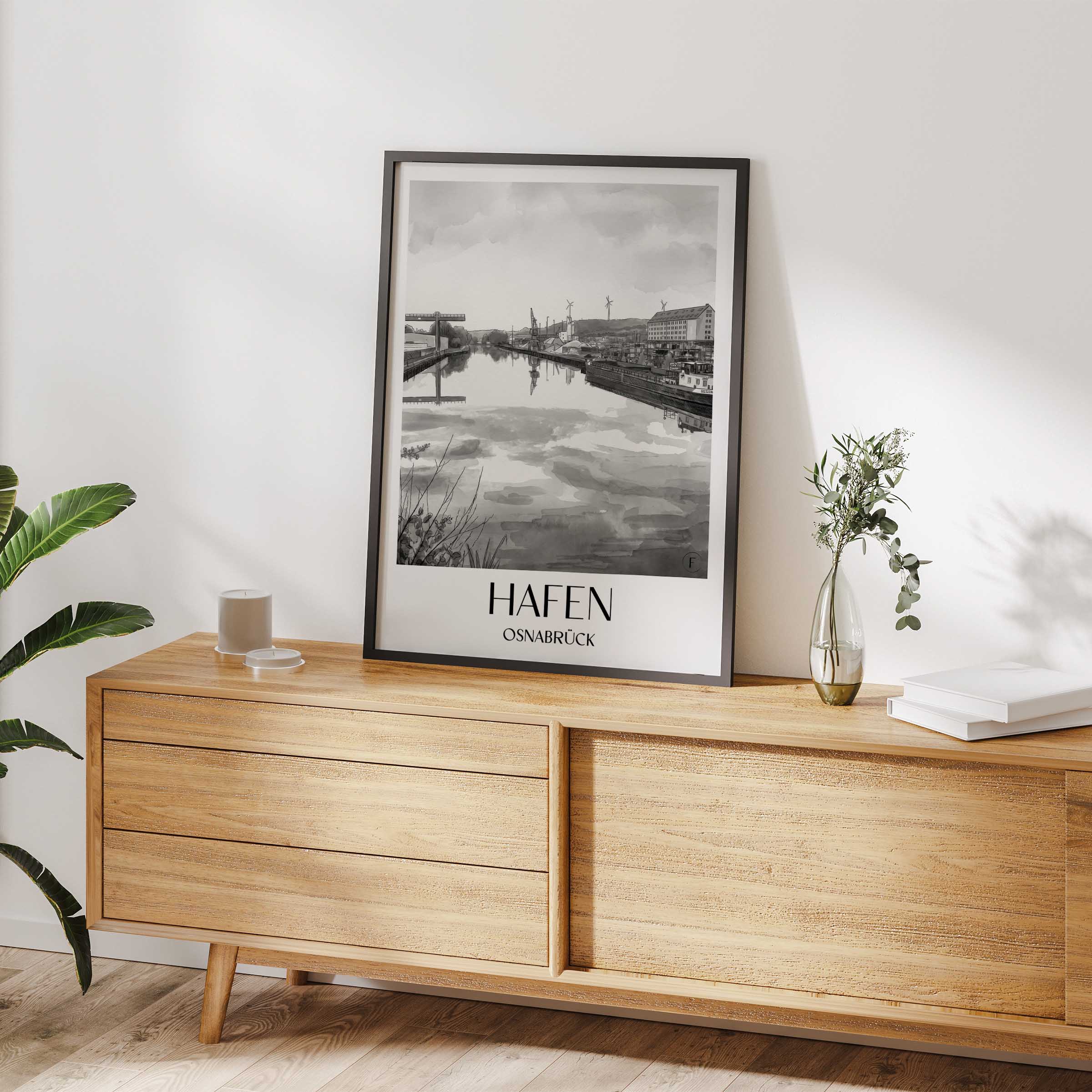 hafen-osnabrück-deutschland-poster-aquarell-schwarz-weiss