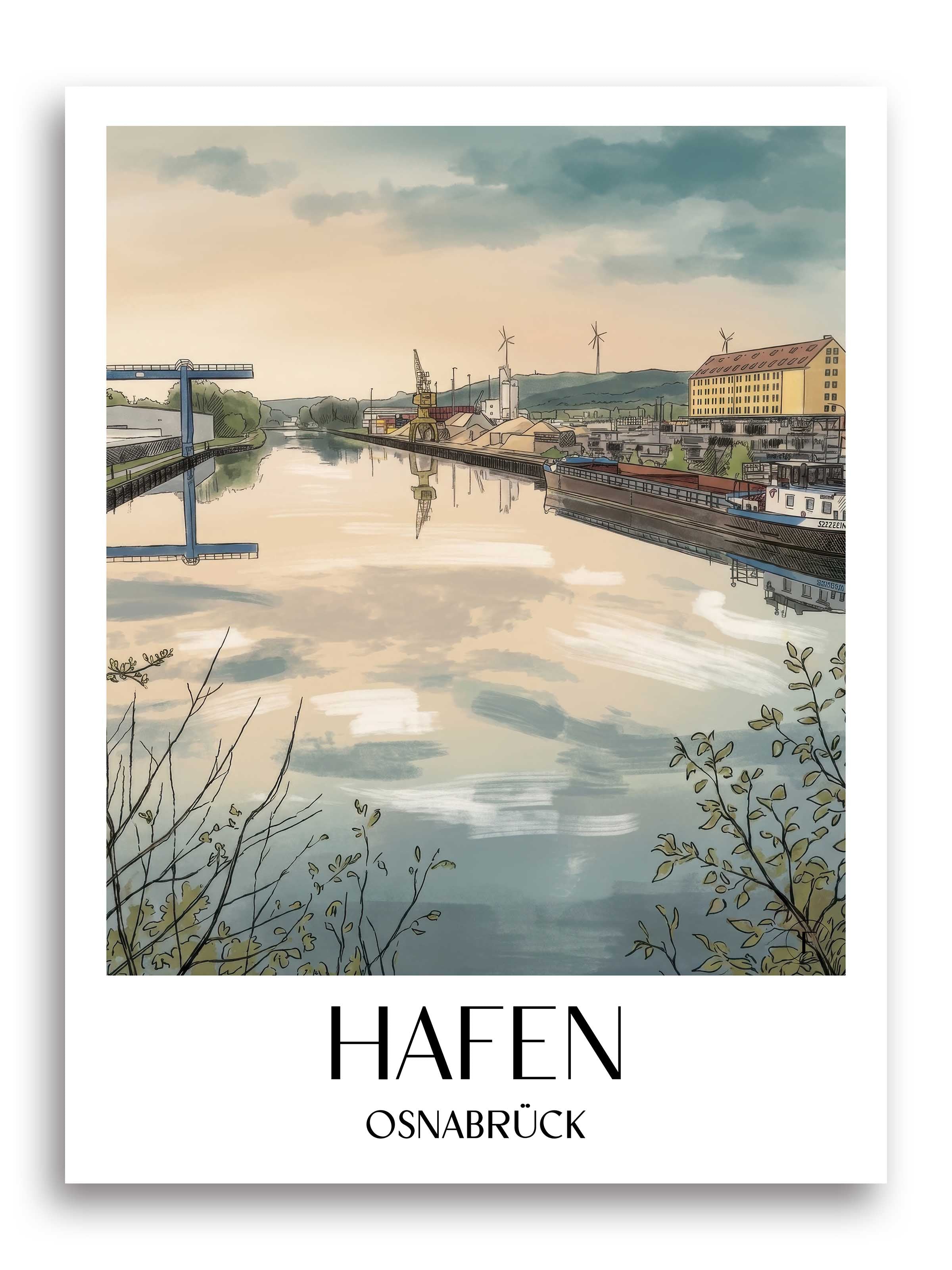 hafen-osnabrück-deutschland-poster-aquarell