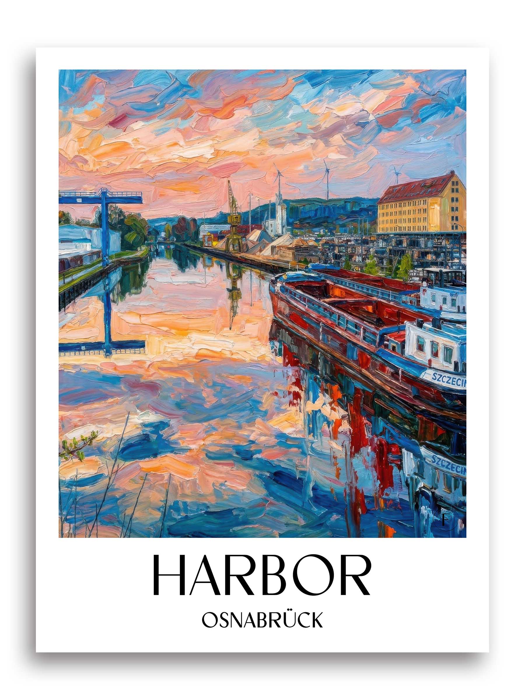 Hafen Poster - Osnabrück - Deutschland Kunstdruck - Ölgemälde von A4 bis A1 - favplace
