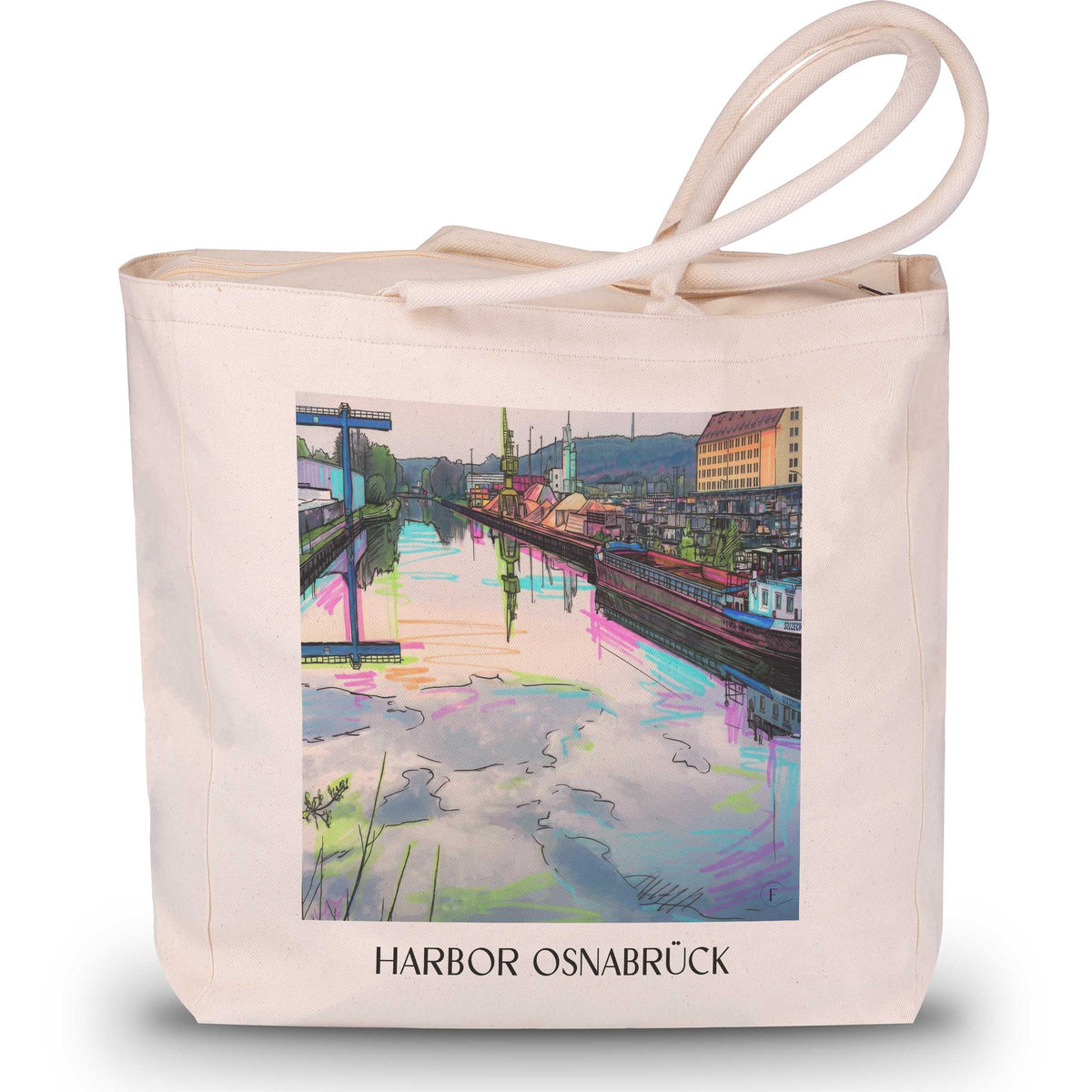Hafen Shopping Tasche - Osnabrück - Deutschland Tote Bag - Einkaufstasche im Tag Graffiti Stil - favplace