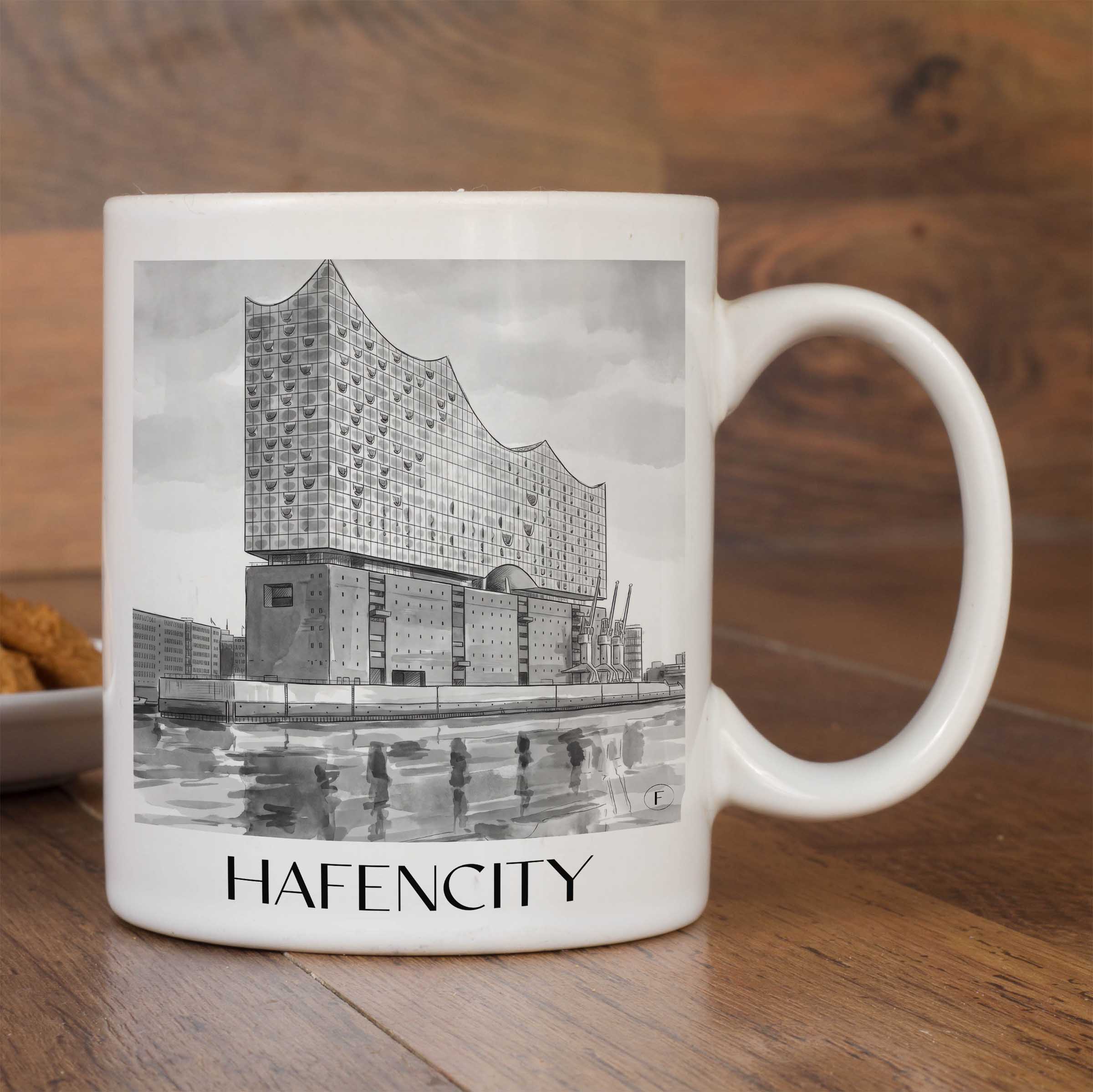 hafencity-hamburg-deutschland-kaffeebecher-aquarell-schwarz-weiss