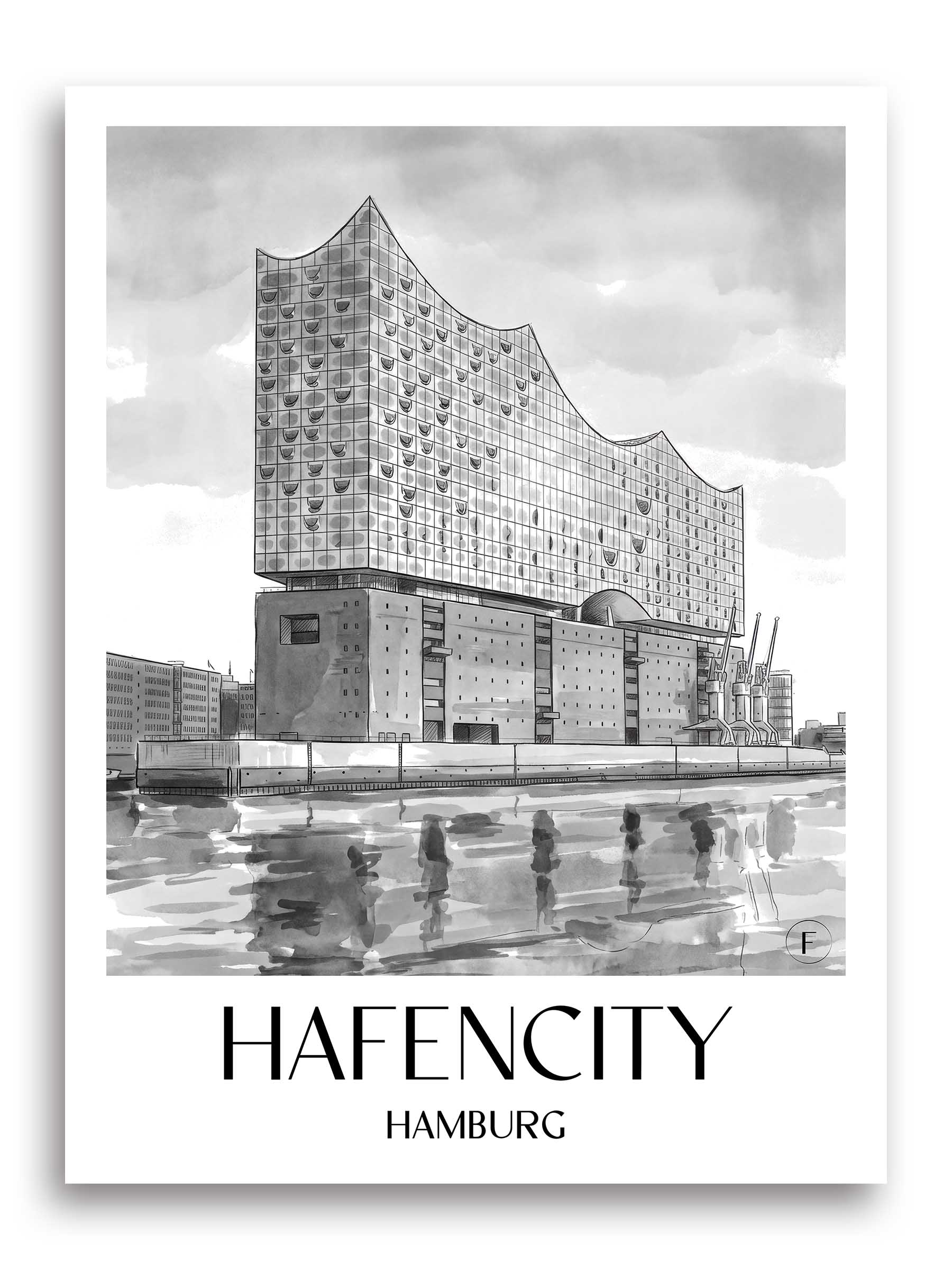 hafencity-hamburg-deutschland-poster-aquarell-schwarz-weiss