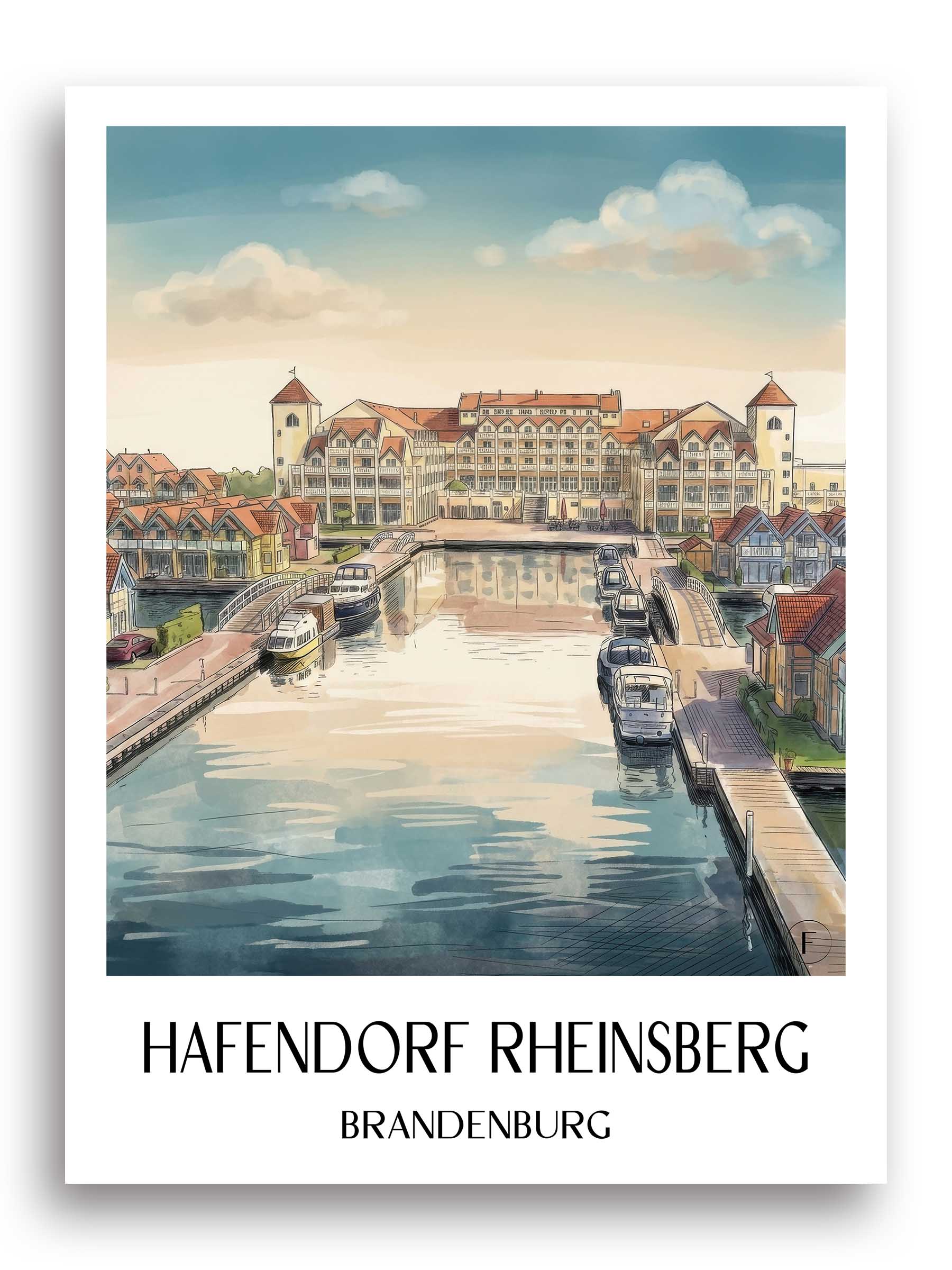 hafendorf-rheinsberg-brandenburg-deutschland-poster-aquarell