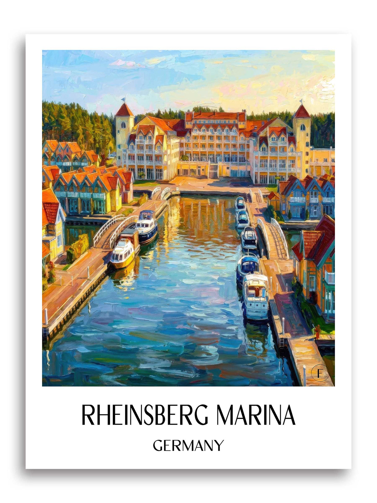 Hafendorf Rheinsberg Poster - Brandenburg - Deutschland Kunstdruck - Ölgemälde von A4 bis A1 - favplace