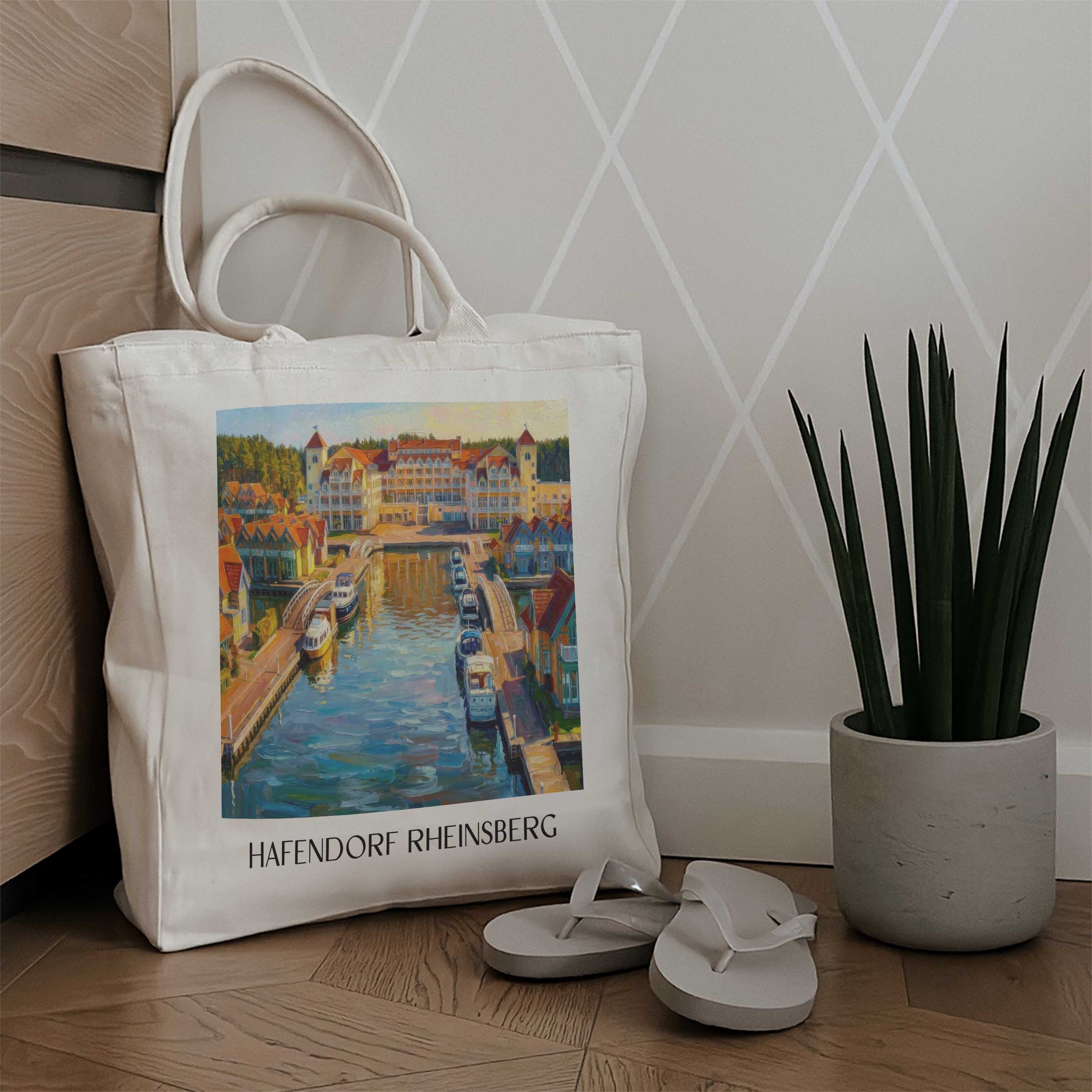 hafendorf-rheinsberg-brandenburg-deutschland-einkaufstasche-oil-painting-oelgemaelde