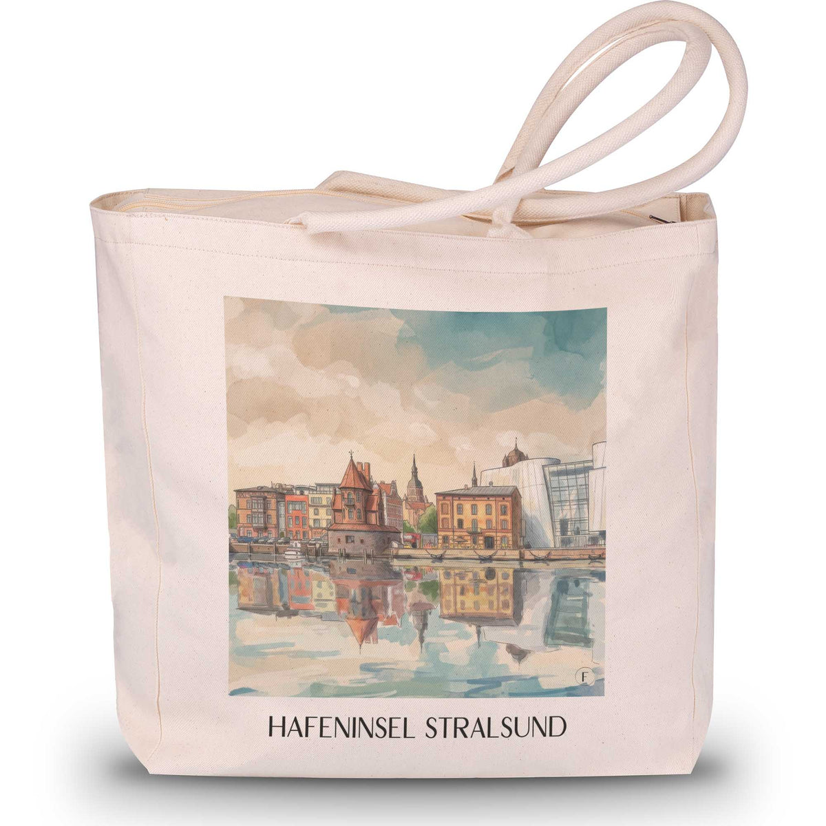 hafeninsel-stralsund-deutschland-einkaufstasche-aquarell