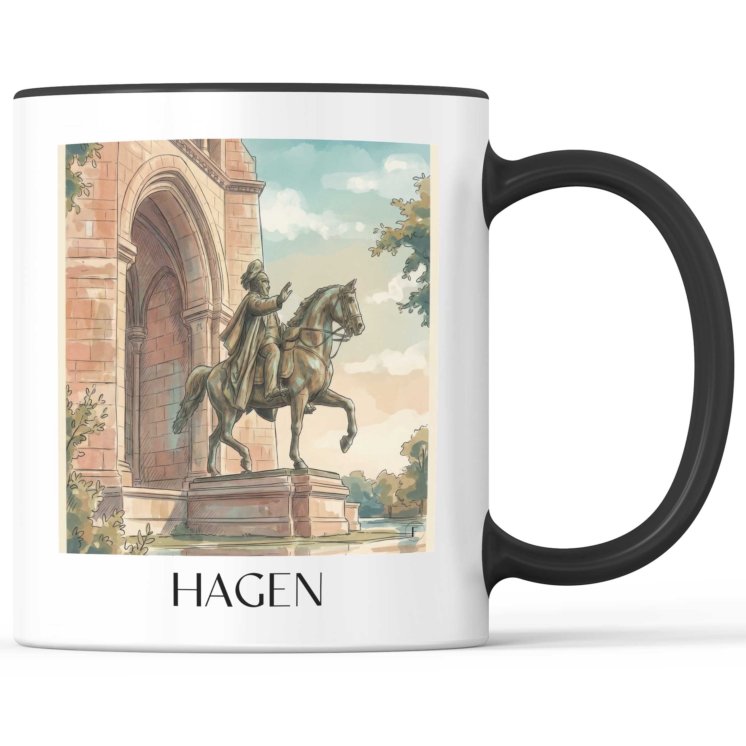 Hagen Kaffeebecher - Sauerland - Deutschland Becher - Kaffeetasse im Aquarell Stil - favplace