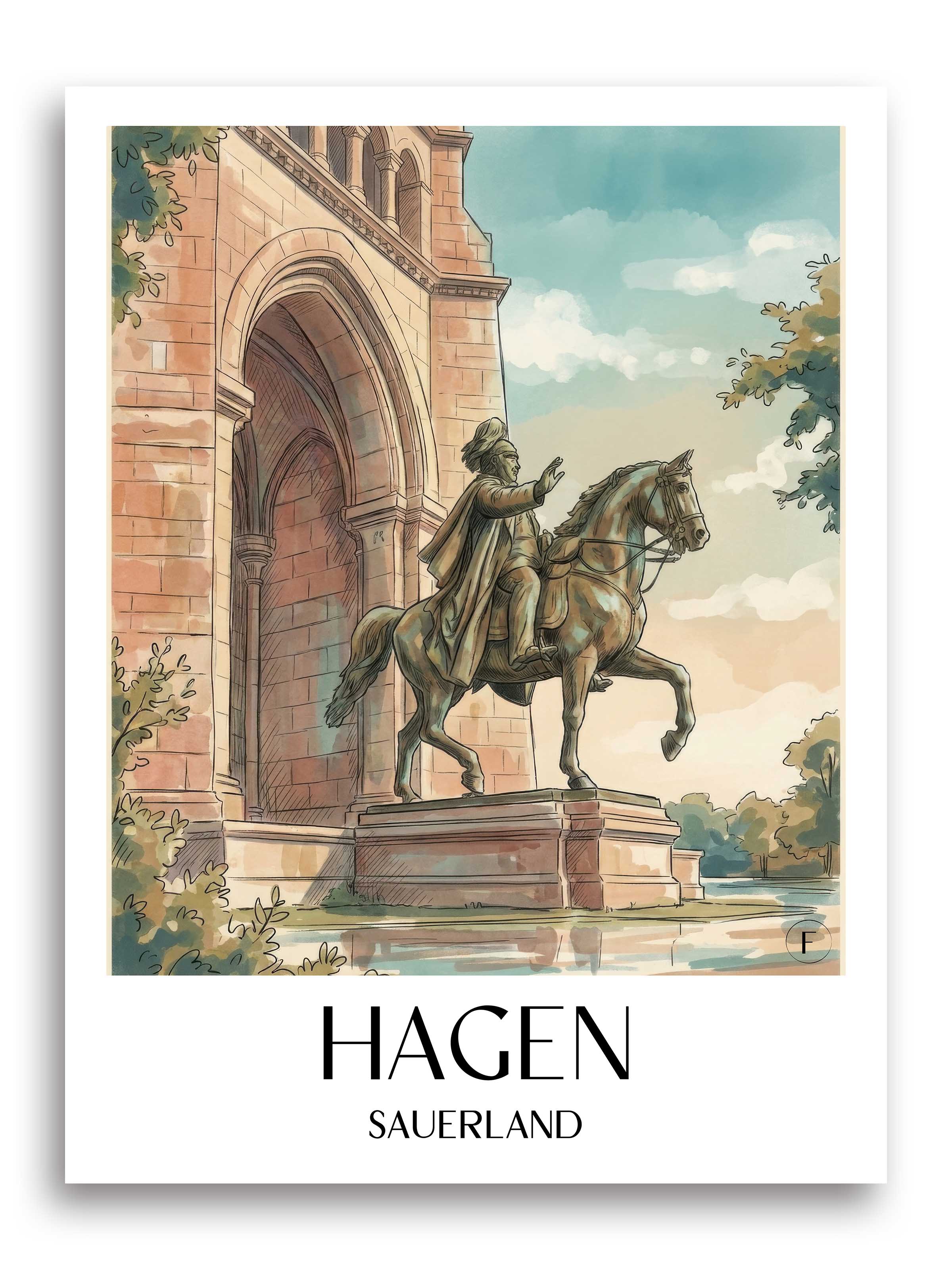hagen-sauerland-deutschland-poster-aquarell