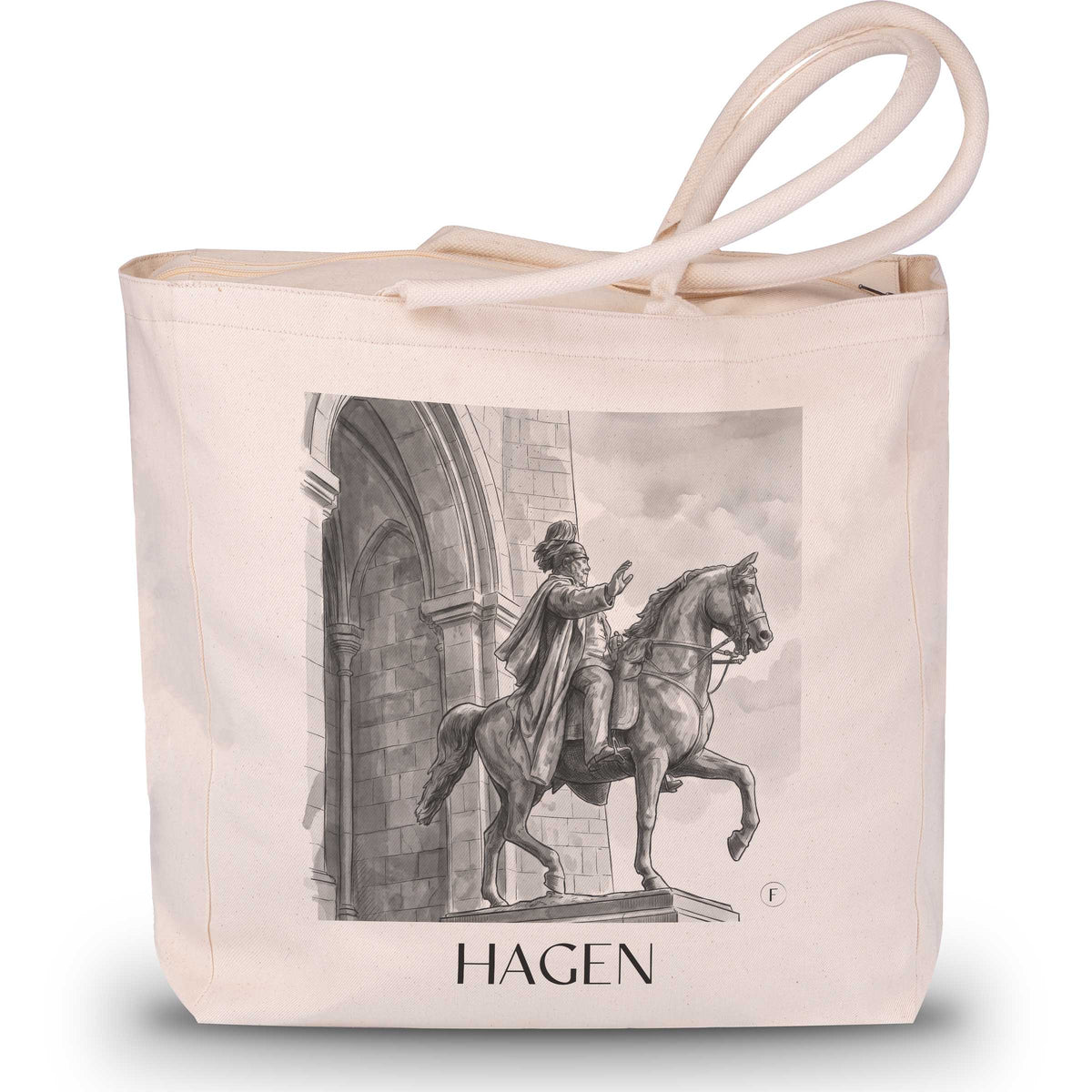 Hagen Shopping Tasche - Sauerland - Deutschland Tote Bag - Einkaufstasche im Aquarell Schwarz-Weiß Stil - favplace