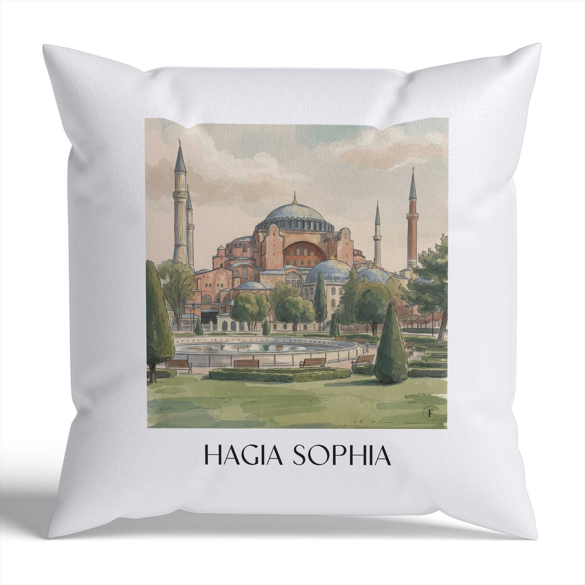 hagia-sophia-türkei-türkei-kissenbezug-aquarell