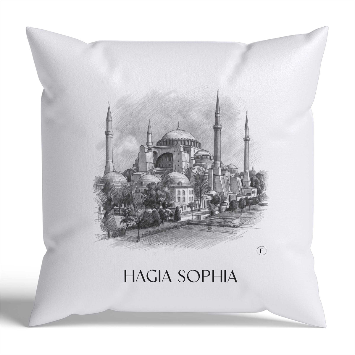hagia-sophia-türkei-türkei-kissenbezug-bleistift-zeichnung-drawing