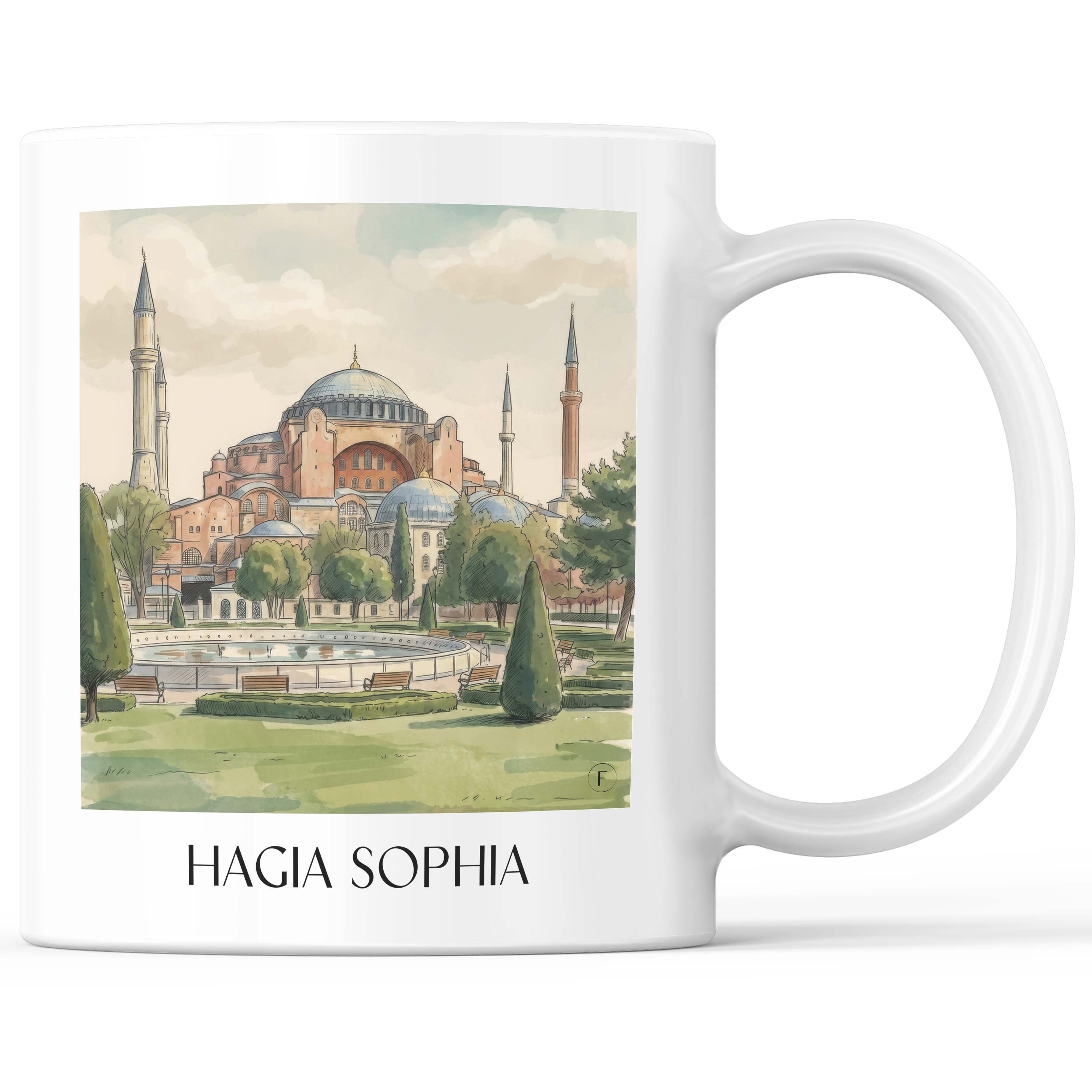 Hagia Sophia - Türkei Becher - Kaffeetasse im Aquarell Stil - favplace