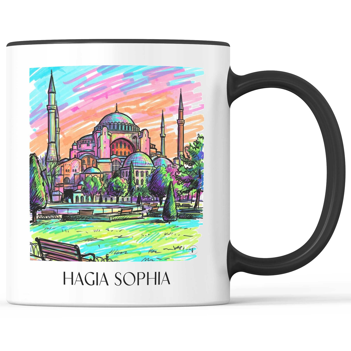 Hagia Sophia - Türkei Becher - Kaffeetasse im Tag Graffiti Stil - favplace
