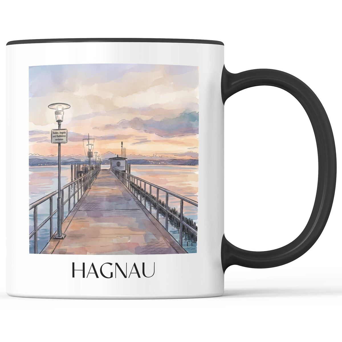 Hagnau Kaffeebecher - Bodensee - Deutschland Becher - Kaffeetasse im Aquarell Stil - favplace
