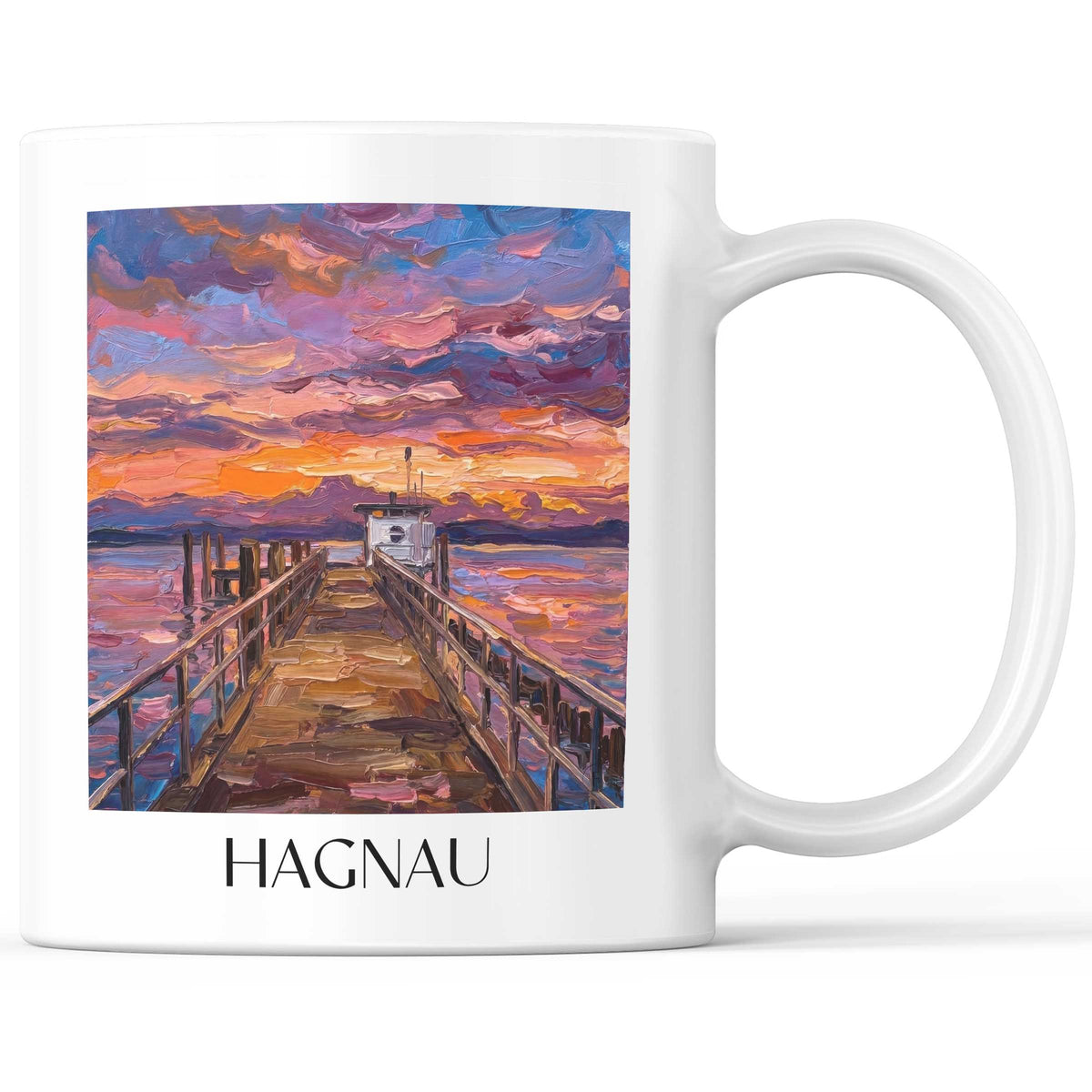 Hagnau Kaffeebecher - Bodensee - Deutschland Becher - Kaffeetasse im Ölgemälde Stil - favplace