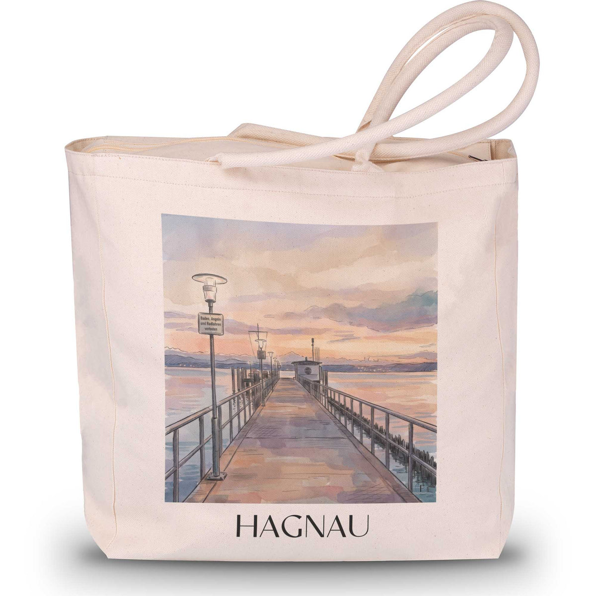hagnau-bodensee-deutschland-einkaufstasche-aquarell
