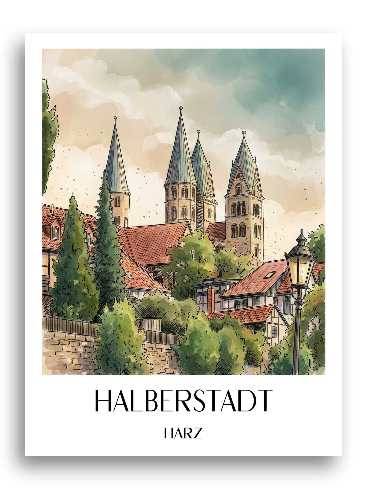 halberstadt-harz-deutschland-poster-aquarell