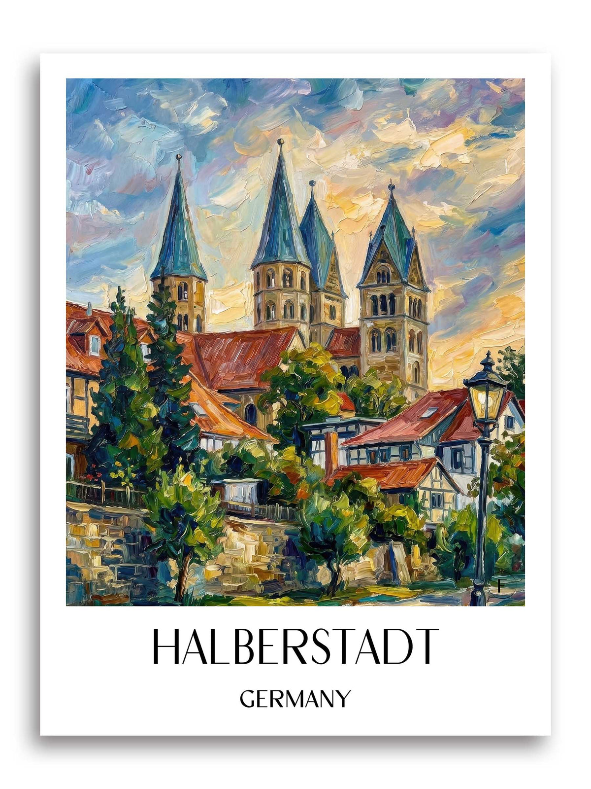 Halberstadt Poster - Harz - Deutschland Kunstdruck - Ölgemälde von A4 bis A1 - favplace