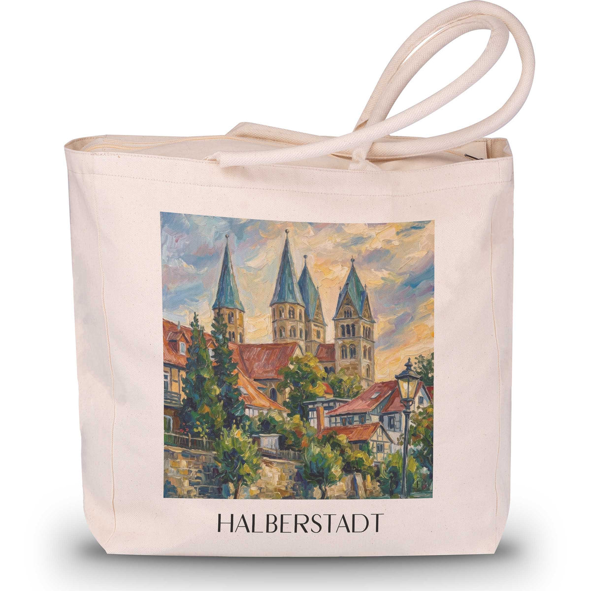 halberstadt-harz-deutschland-einkaufstasche-oil-painting-oelgemaelde