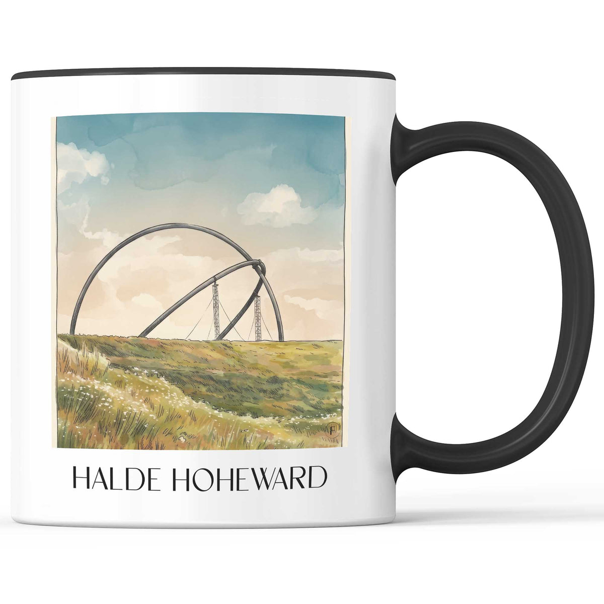 halde-hoheward-recklinghausen-deutschland-kaffeebecher-aquarell