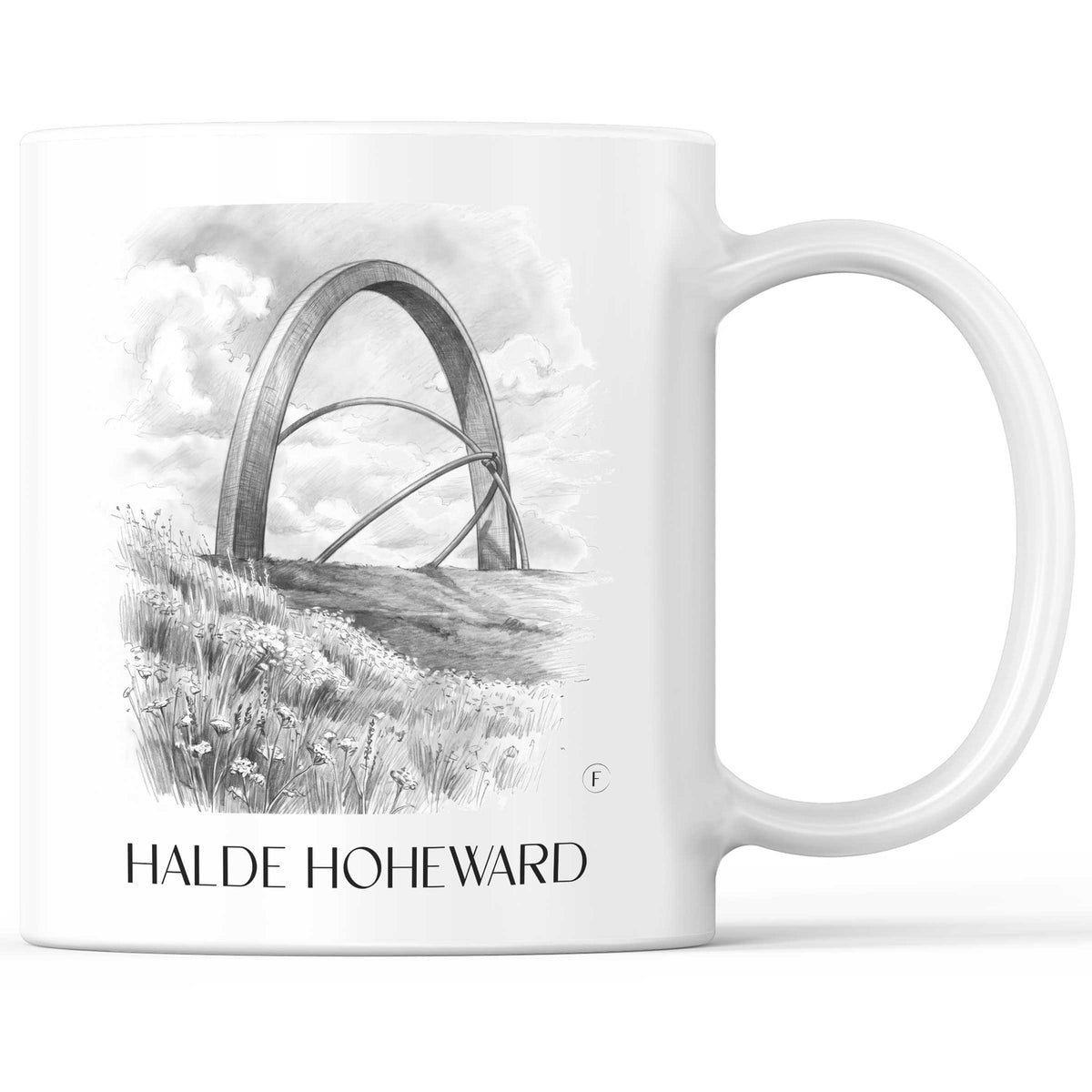 Halde Hoheward Kaffeebecher - Recklinghausen - Deutschland Becher - Kaffeetasse im Zeichnung Stil