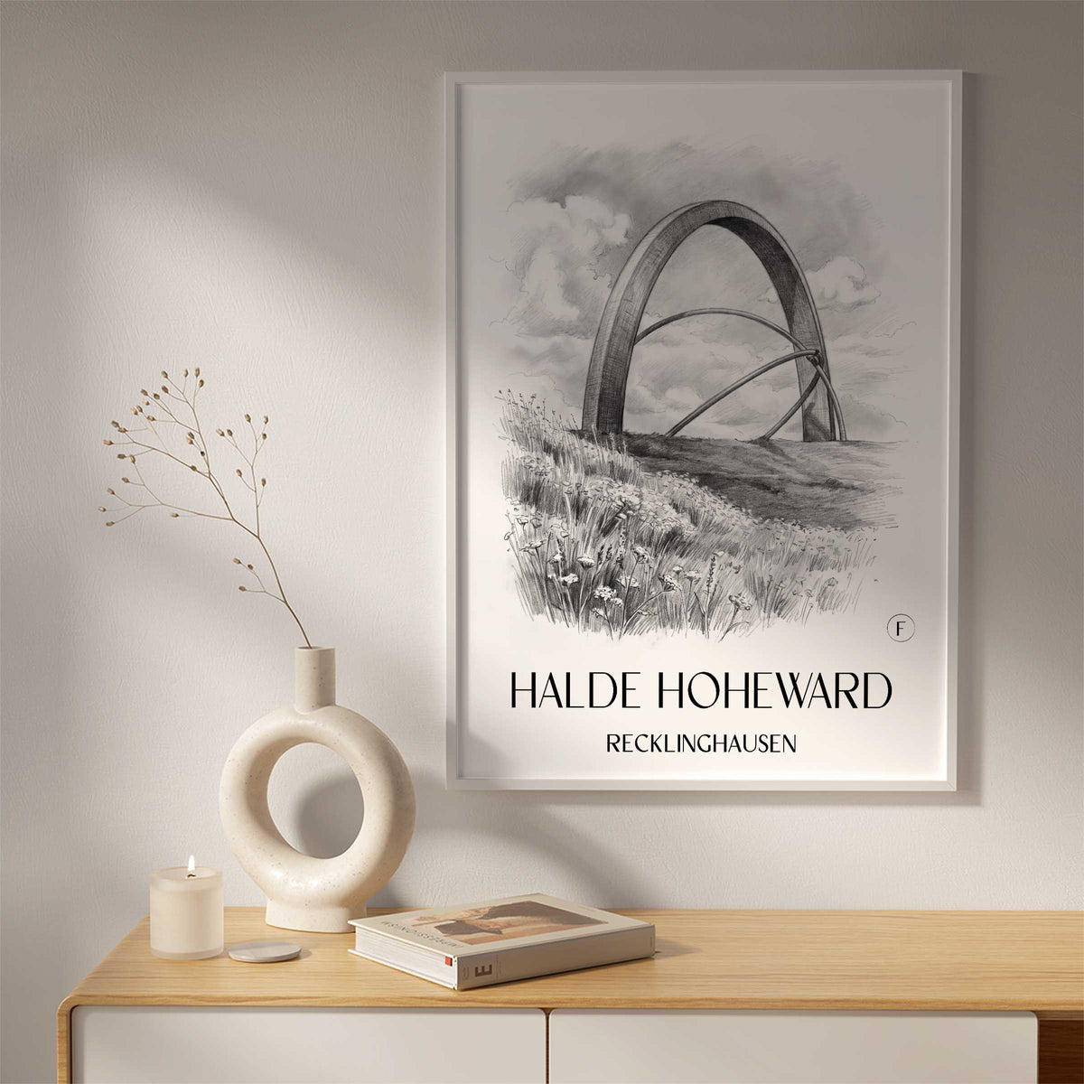 halde-hoheward-recklinghausen-deutschland-poster-bleistift-zeichnung-drawing