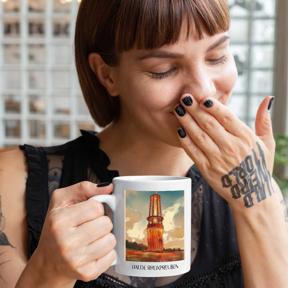 halde-rheinpreußen-moers-deutschland-kaffeebecher-aquarell