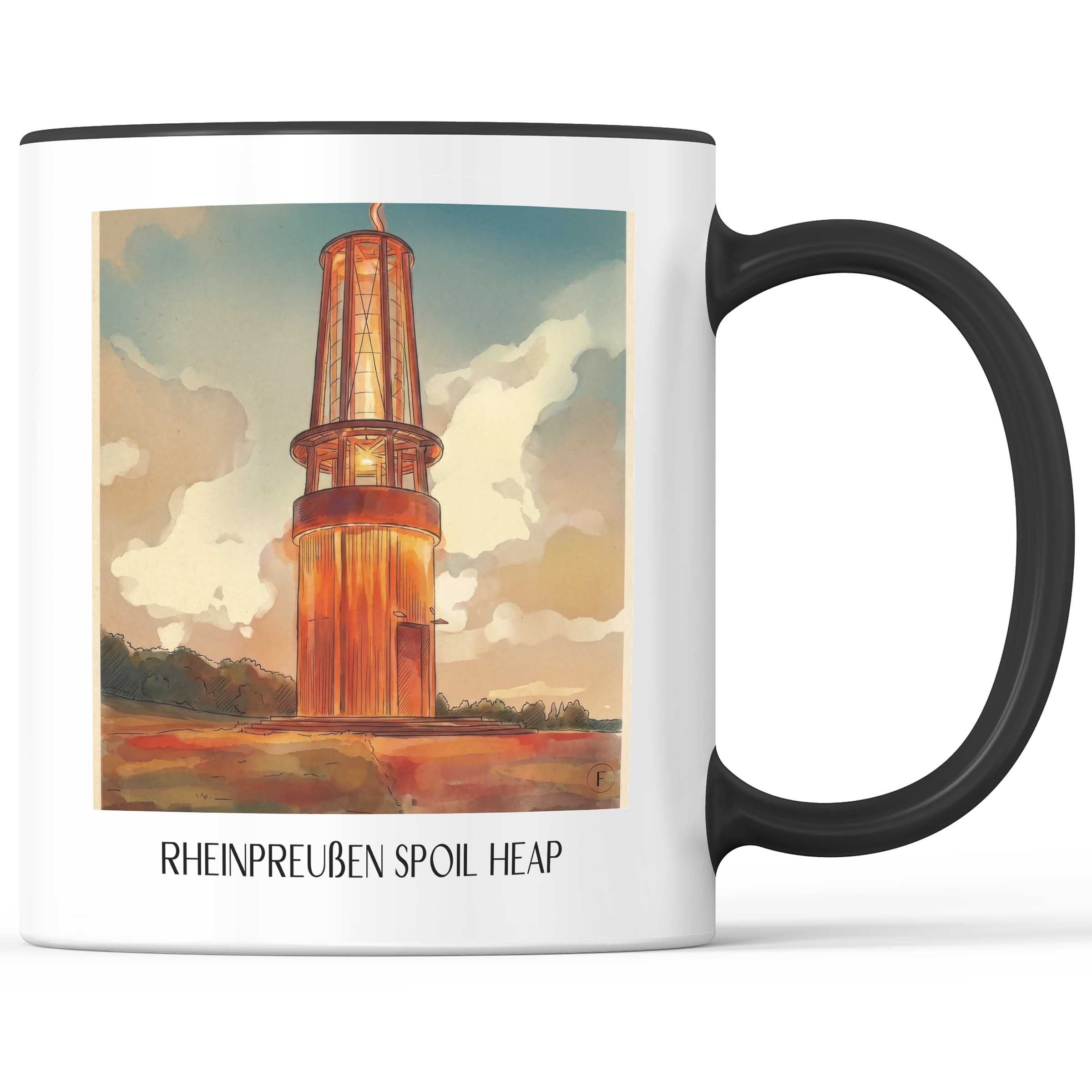 Halde Rheinpreußen Kaffeebecher - Moers - Deutschland Becher - Kaffeetasse im Aquarell Stil - favplace
