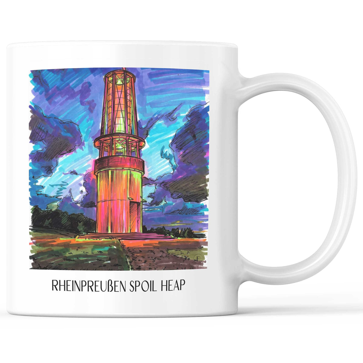 Halde Rheinpreußen Kaffeebecher - Moers - Deutschland Becher - Kaffeetasse im Tag Graffiti Stil - favplace