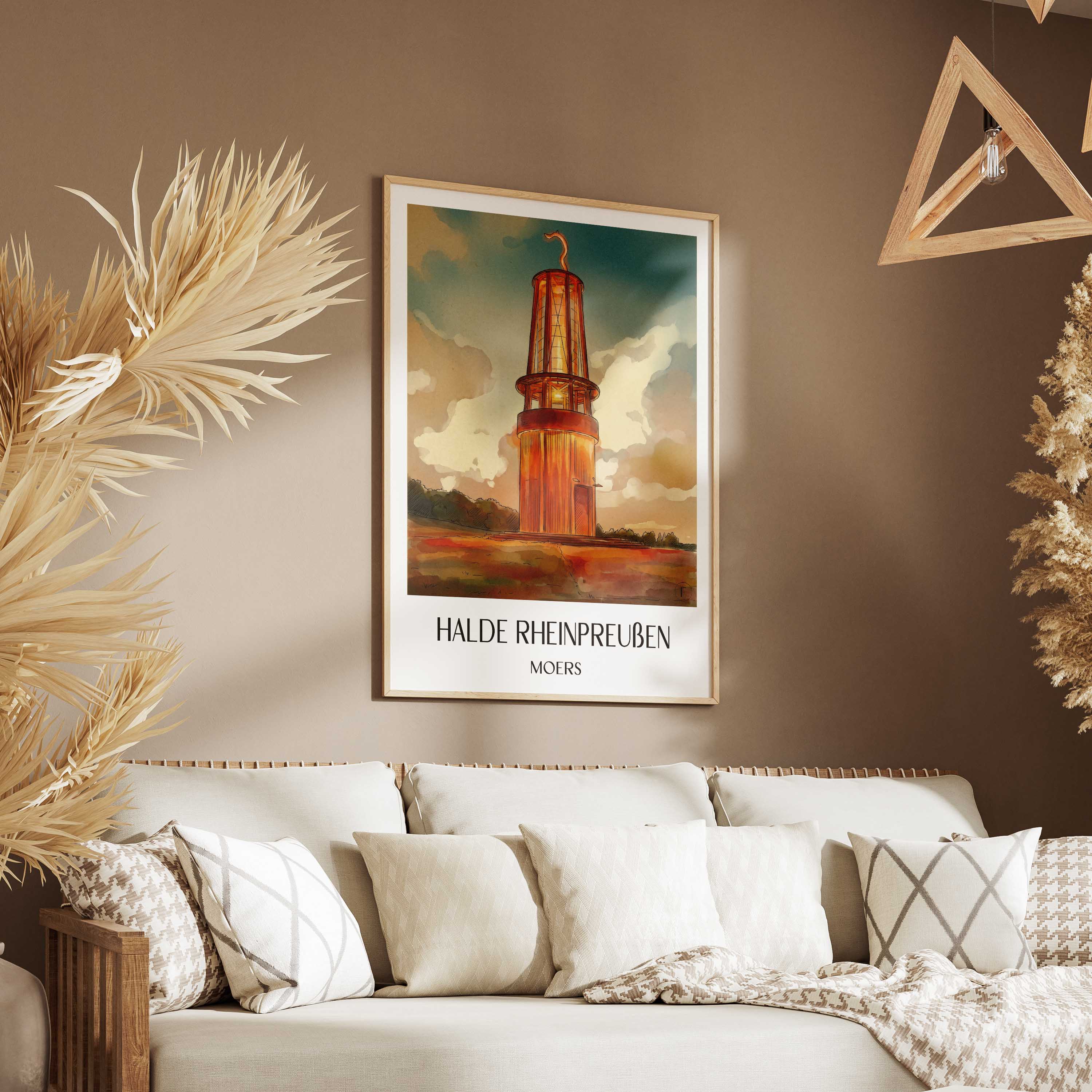 halde-rheinpreußen-moers-deutschland-poster-aquarell