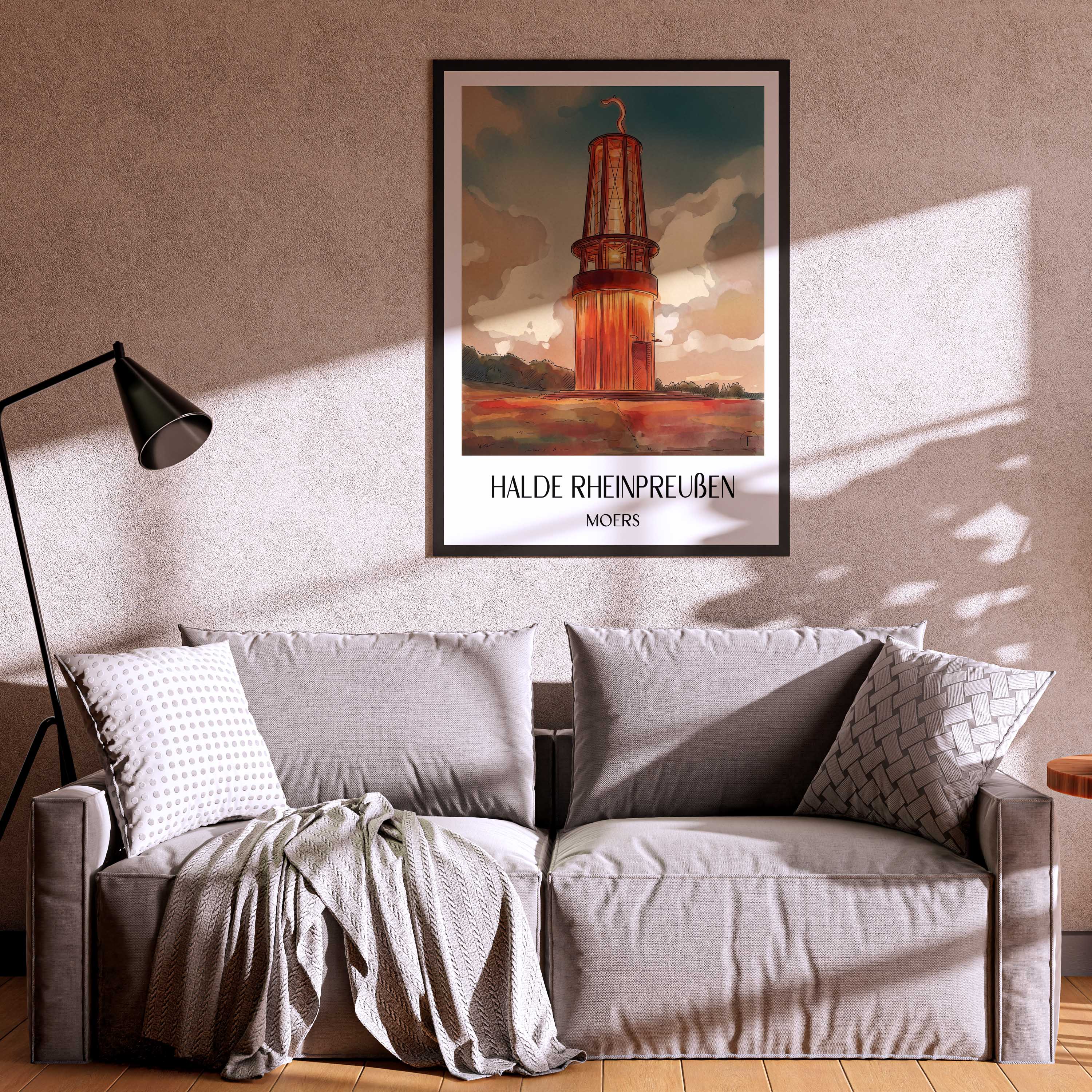 halde-rheinpreußen-moers-deutschland-poster-aquarell