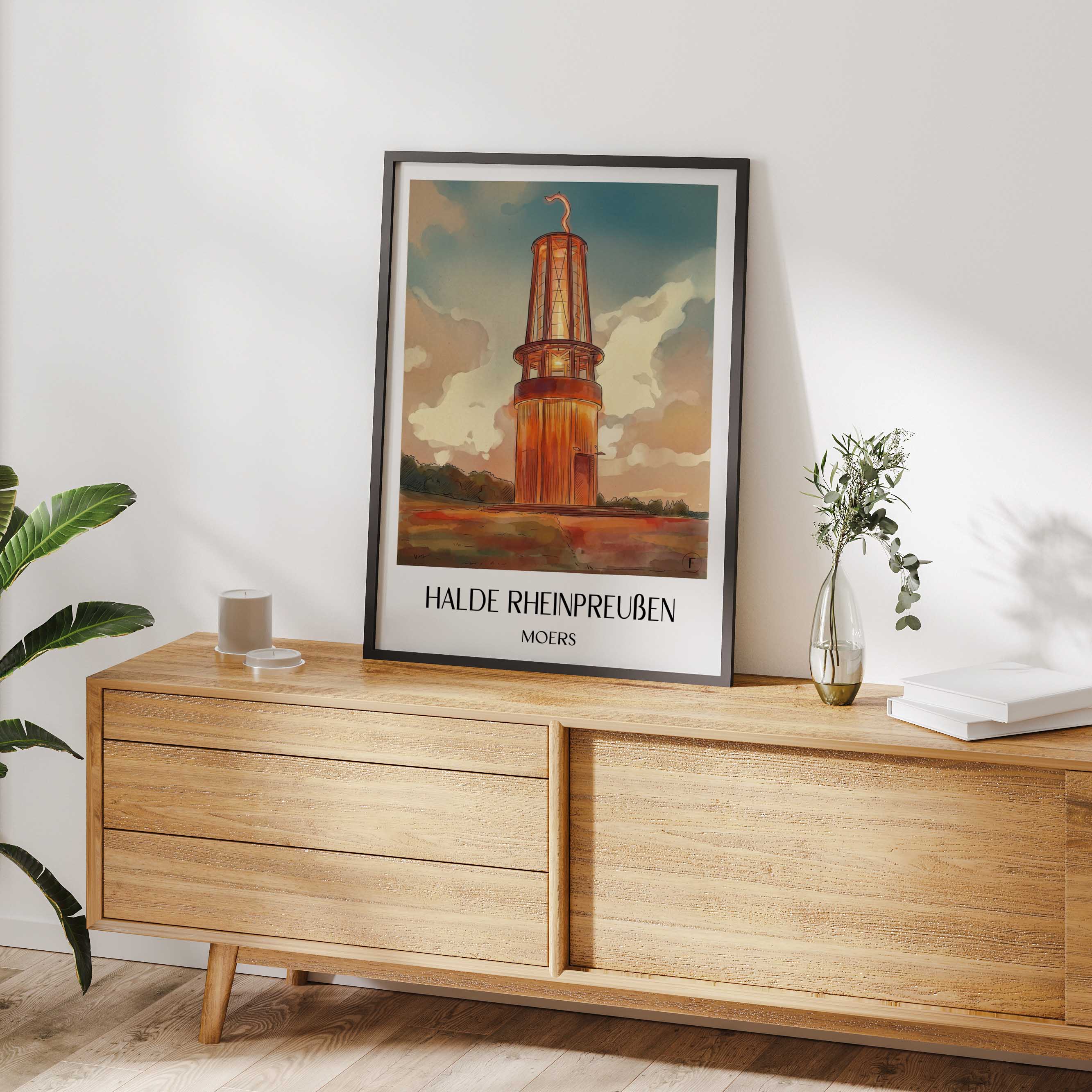 halde-rheinpreußen-moers-deutschland-poster-aquarell