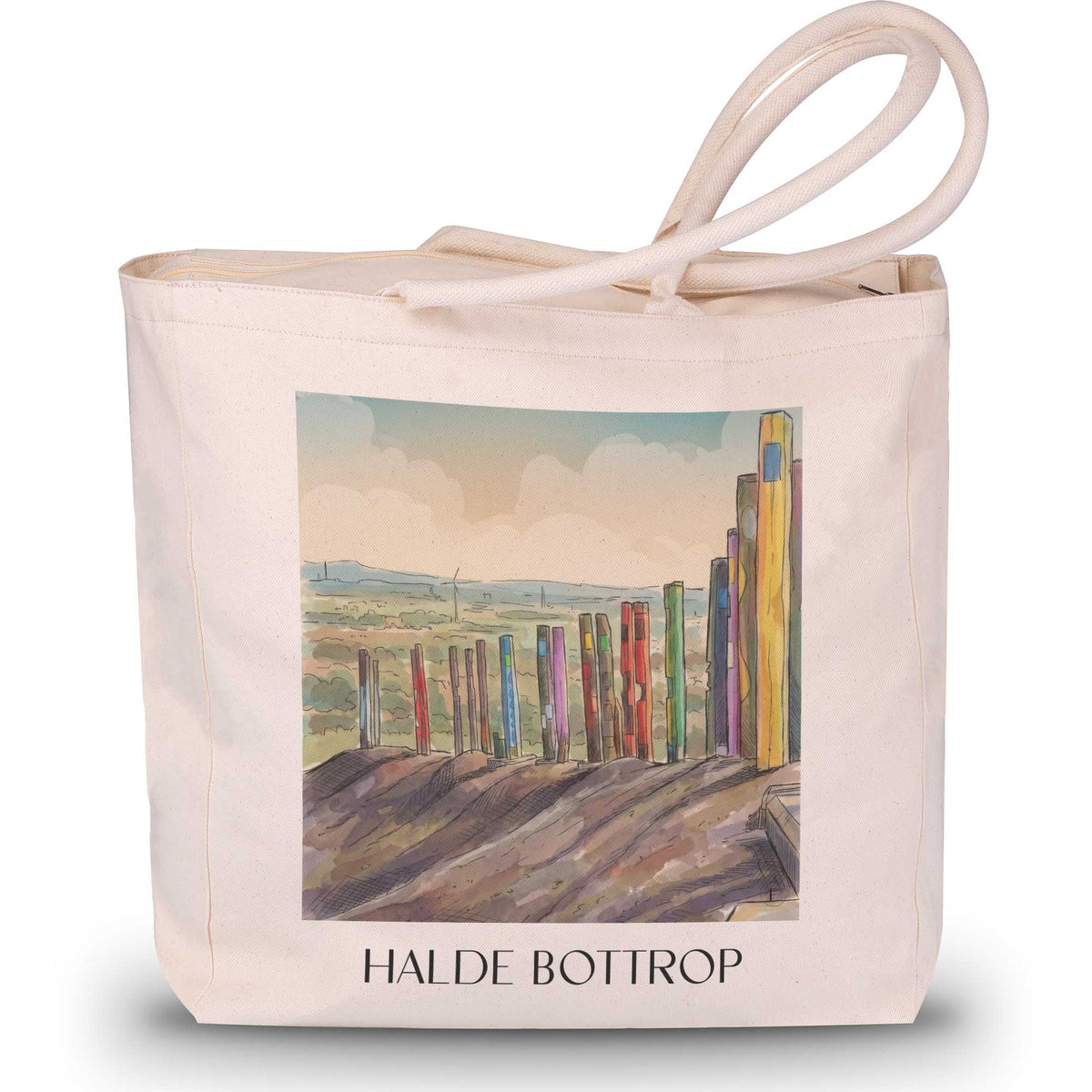 halde-bottrop-deutschland-einkaufstasche-aquarell