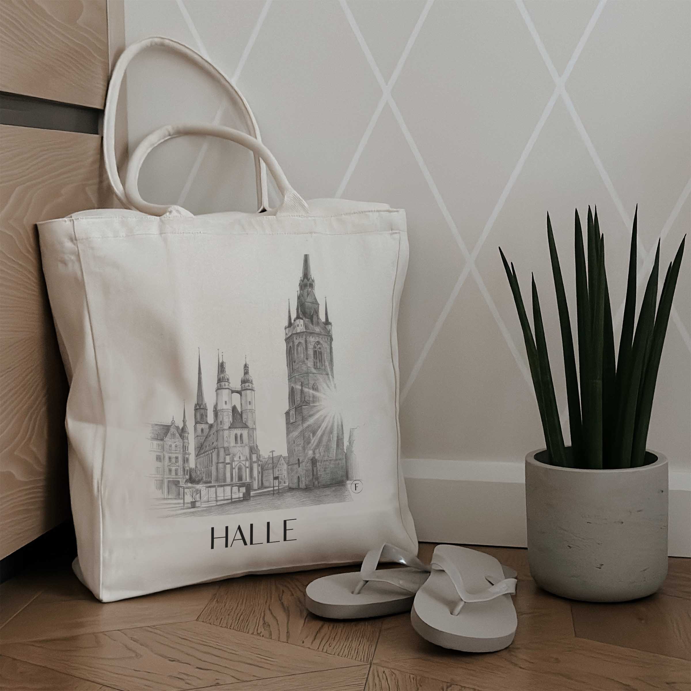 halle-sachsen-anhalt-deutschland-einkaufstasche-bleistift-zeichnung-drawing